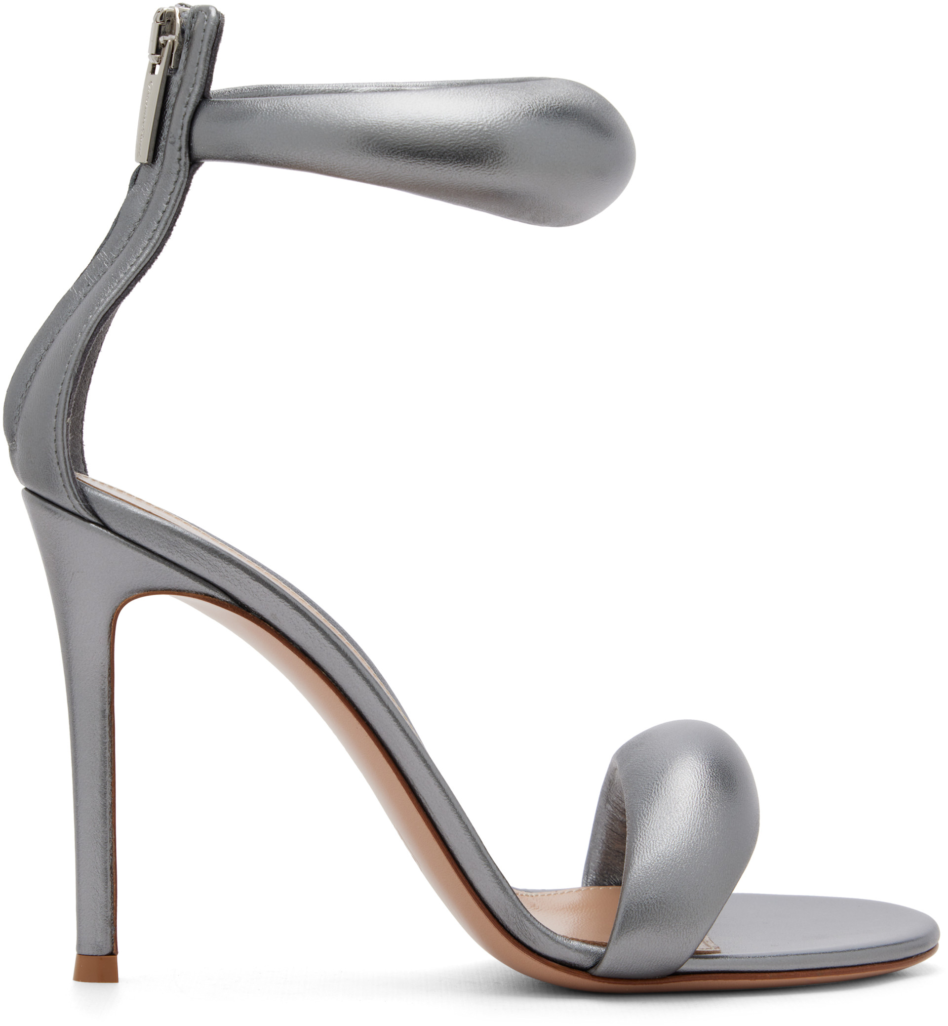Gianvito Rossi: Gunmetal Bijoux Heeled Sandals | SSENSE Canada
