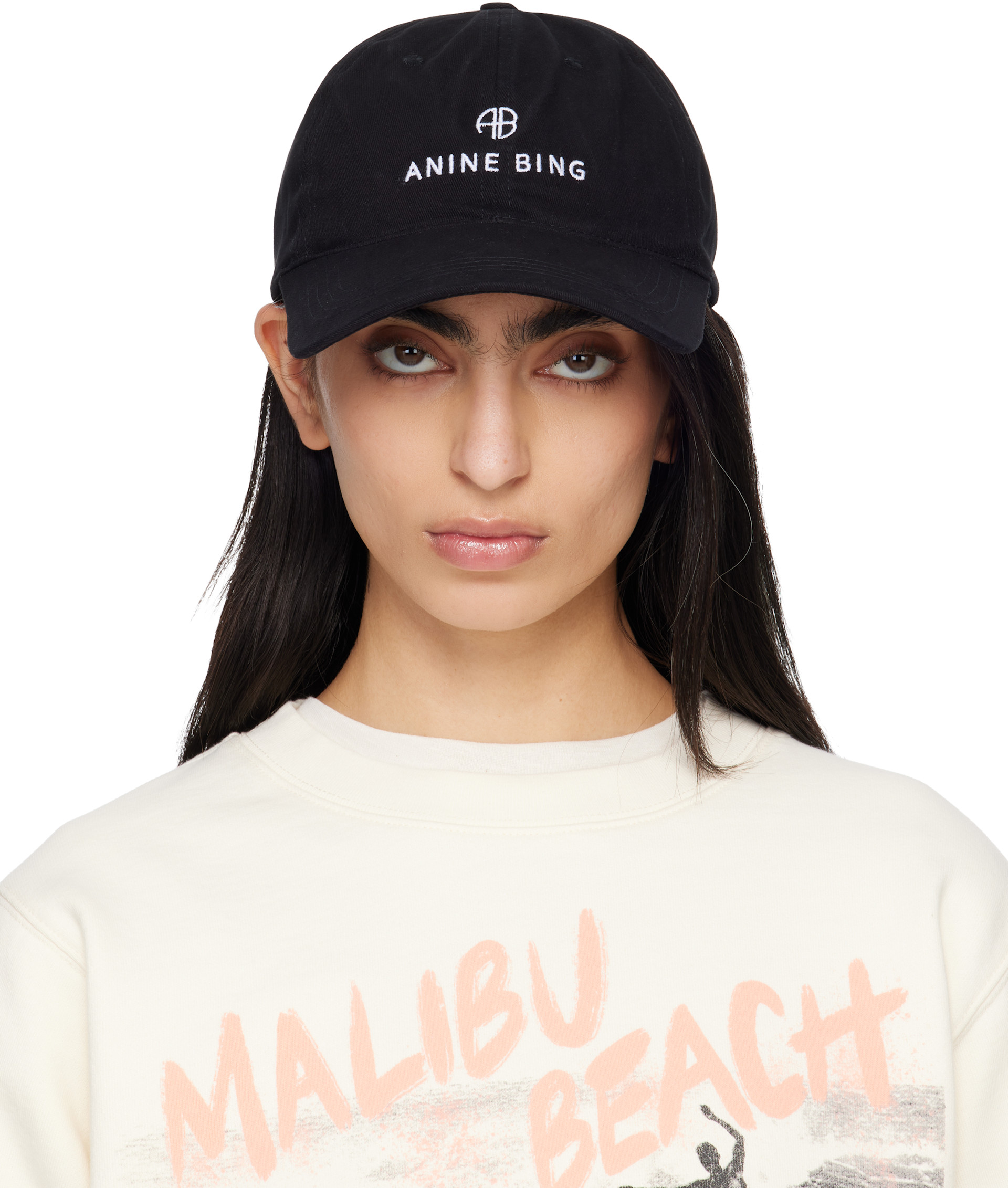 ANINE BING: Black Jeremy Baseball Cap | SSENSE