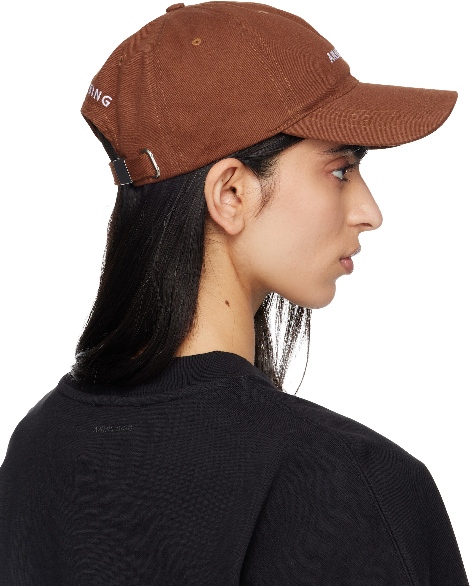 ANINE BING: Brown Jeremy Baseball Cap | SSENSE