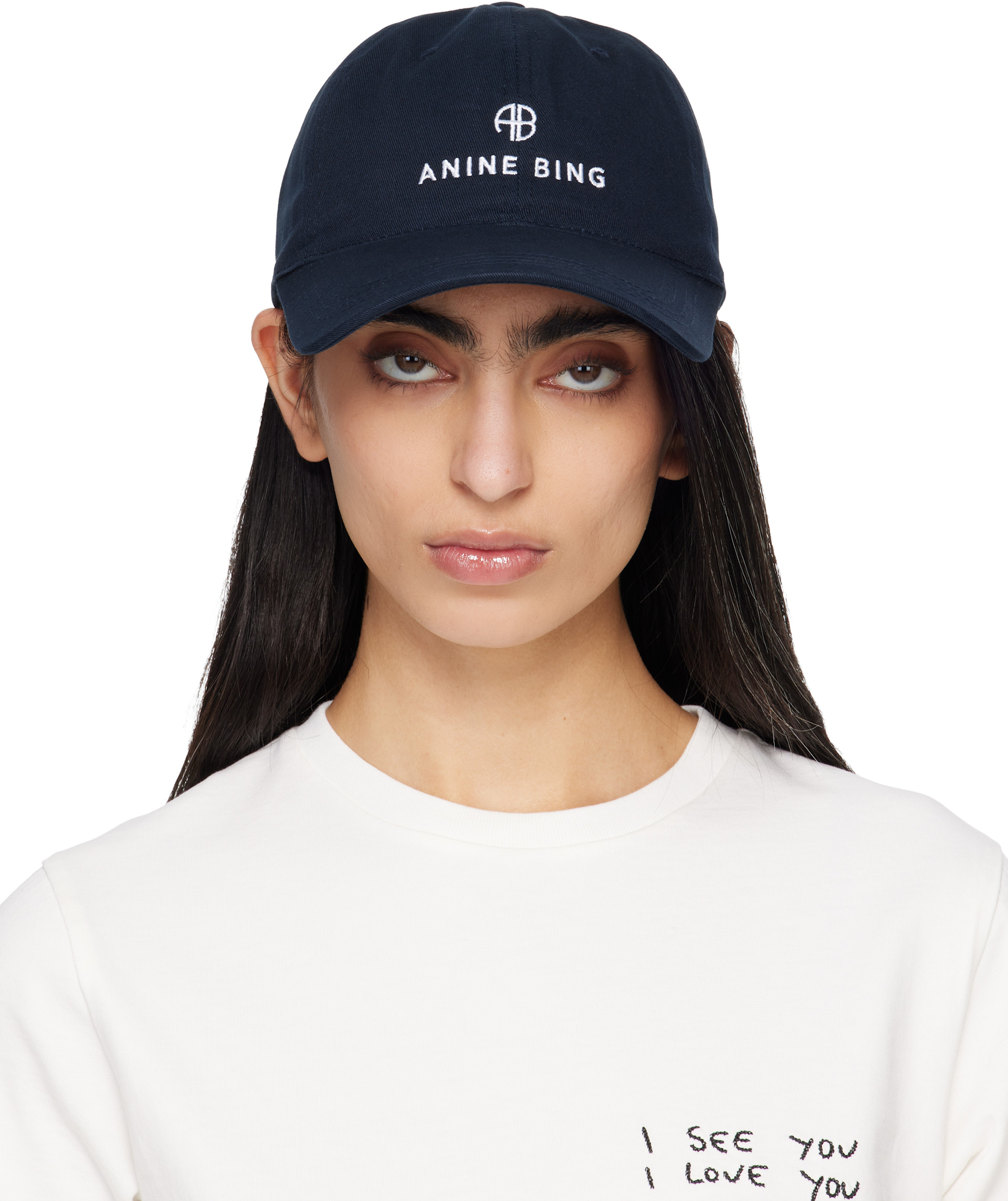 ANINE BING: Navy Jeremy Baseball Cap | SSENSE United Kingdom