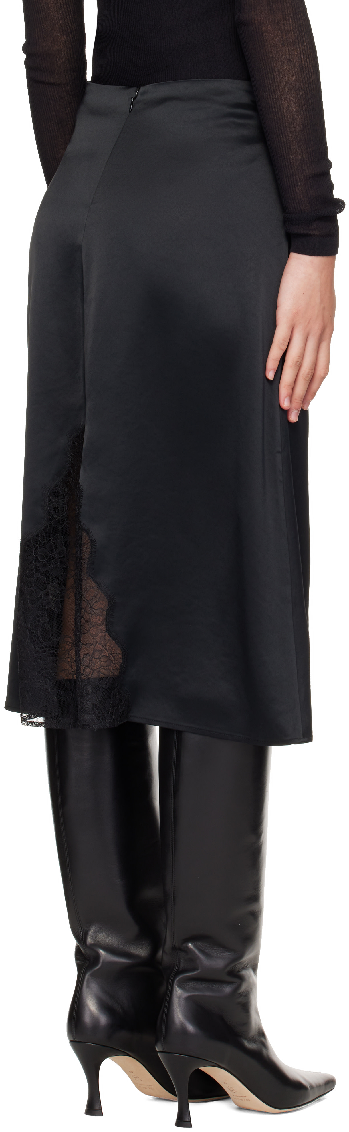 ANINE BING - Jupe midi Malou noire