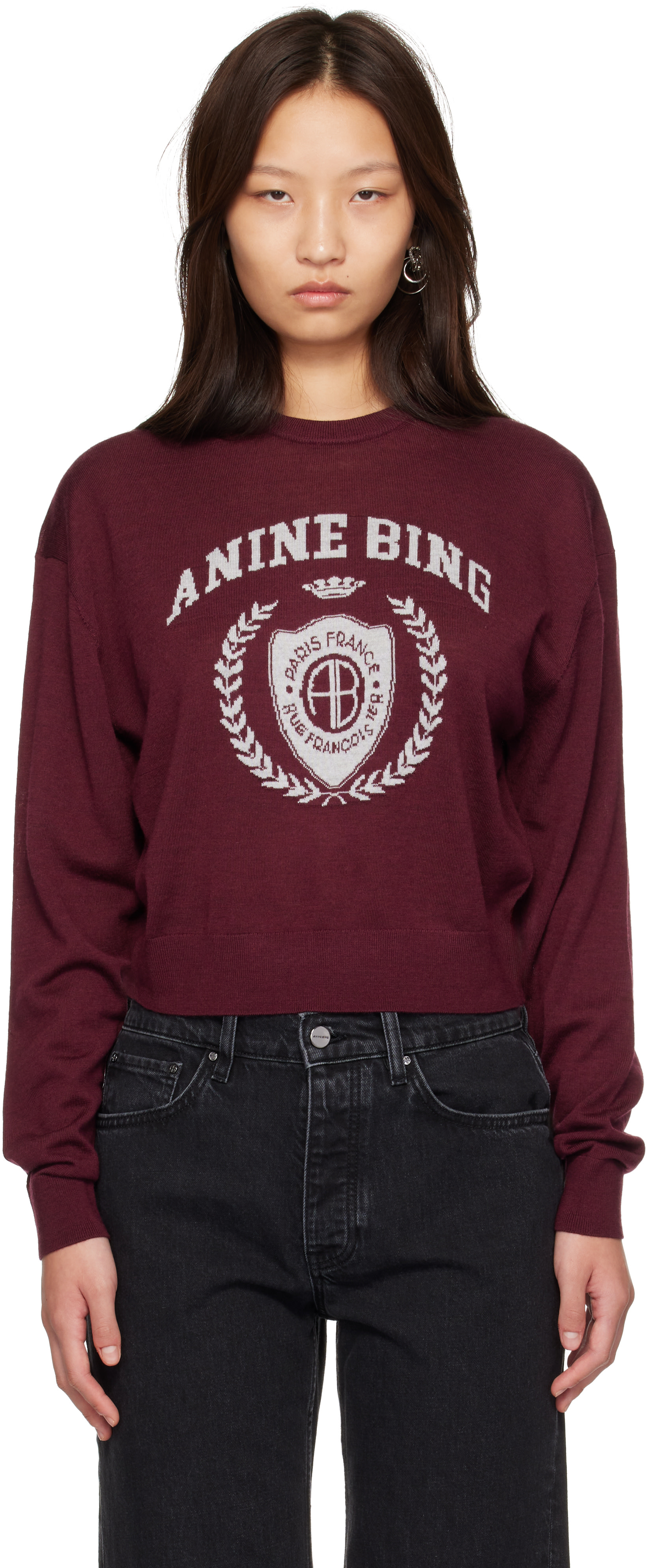 ANINE BING - Pull Mia bourgogne