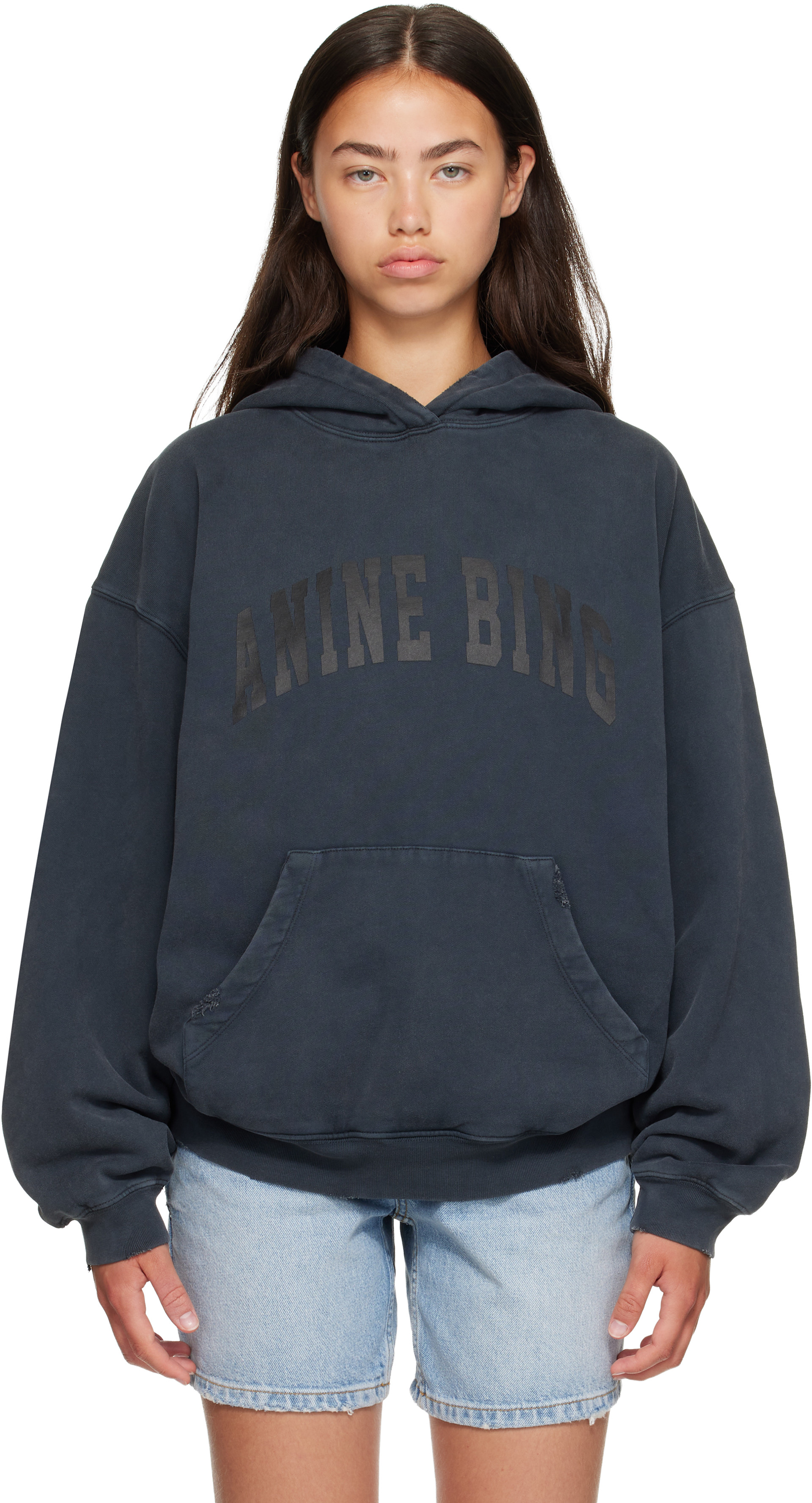 ANINE BING - Pull à capuche Harvey noir