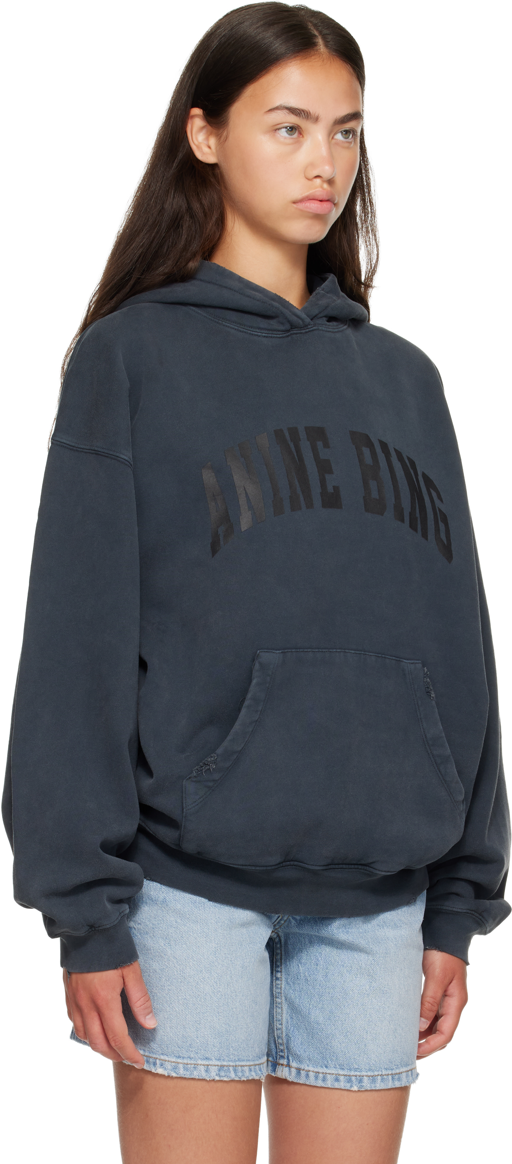ANINE BING - Pull à capuche Harvey noir
