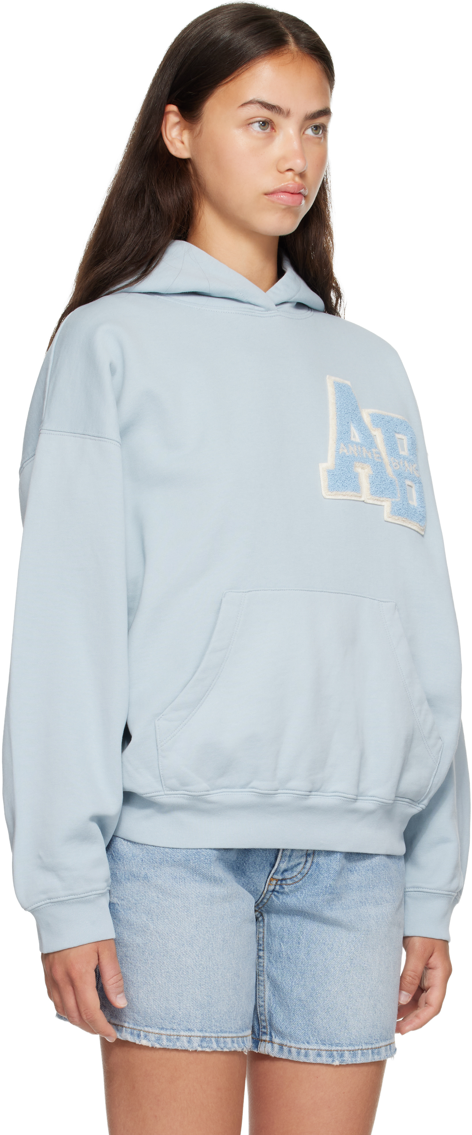 ANINE BING - Pull à capuche Harvey bleu