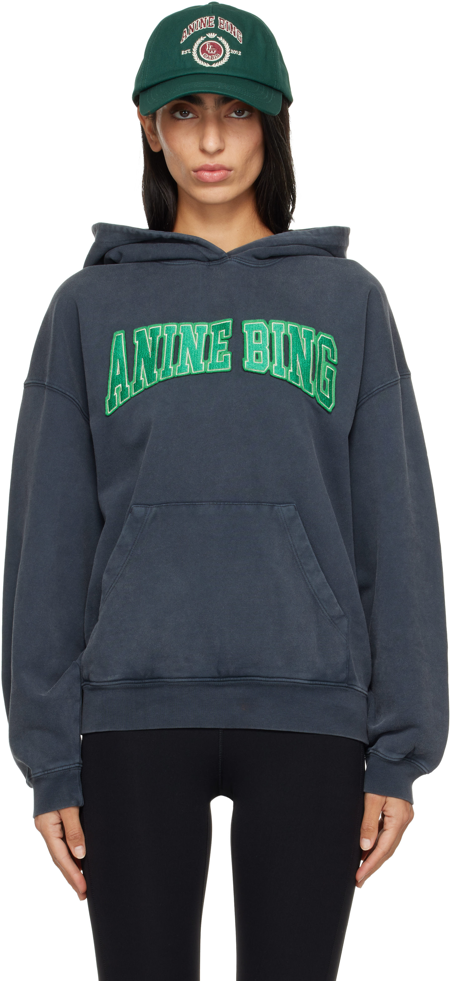 ANINE BING - Pull à capuche Harvey noir