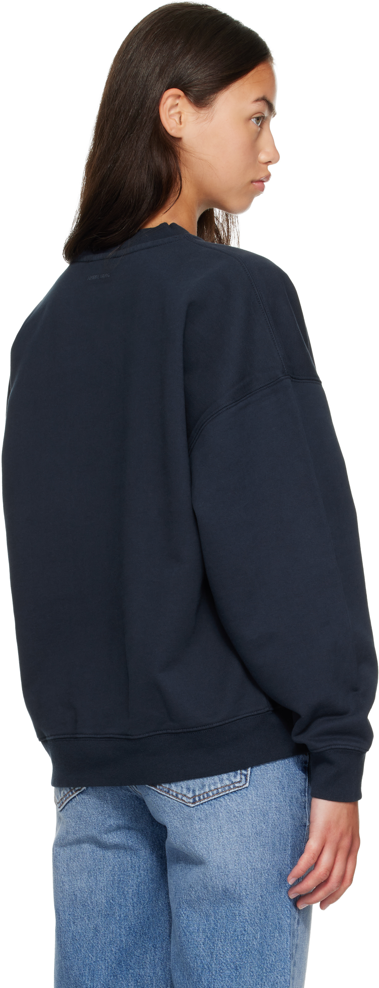 ANINE BING - Pull molletonné Miles bleu marine