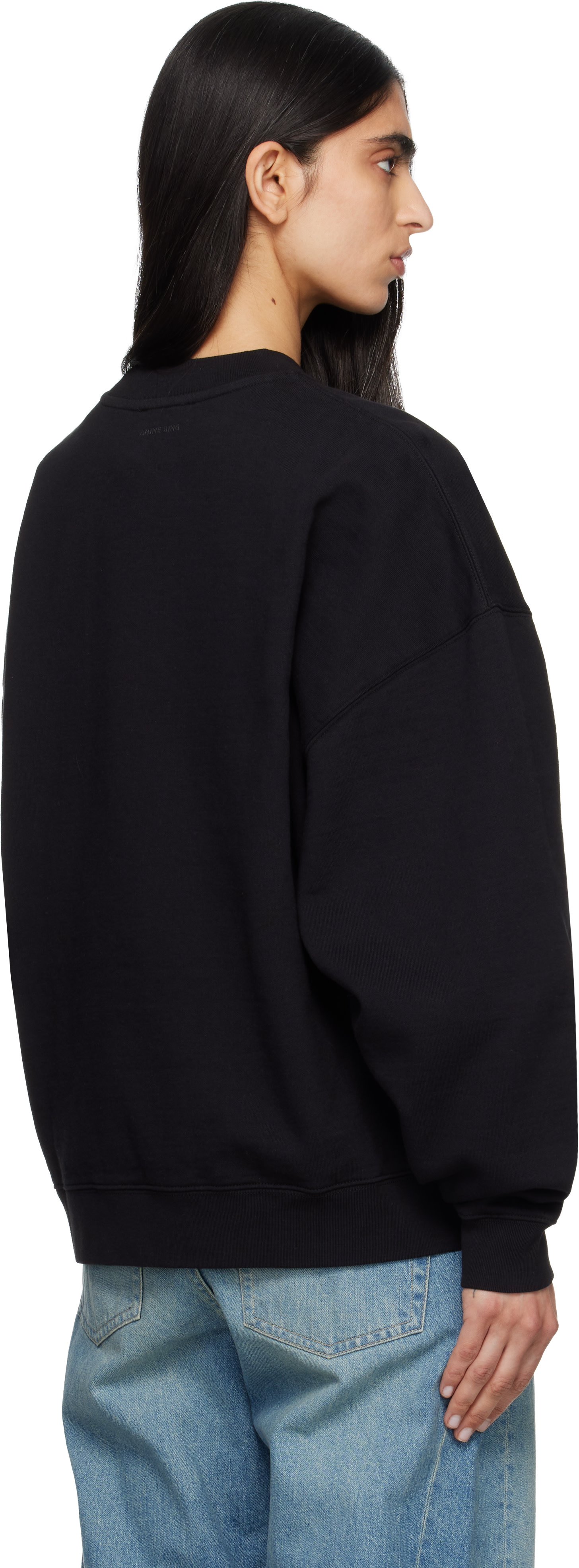 ANINE BING - Pull teddy surdimensionné Miles noir en molleton
