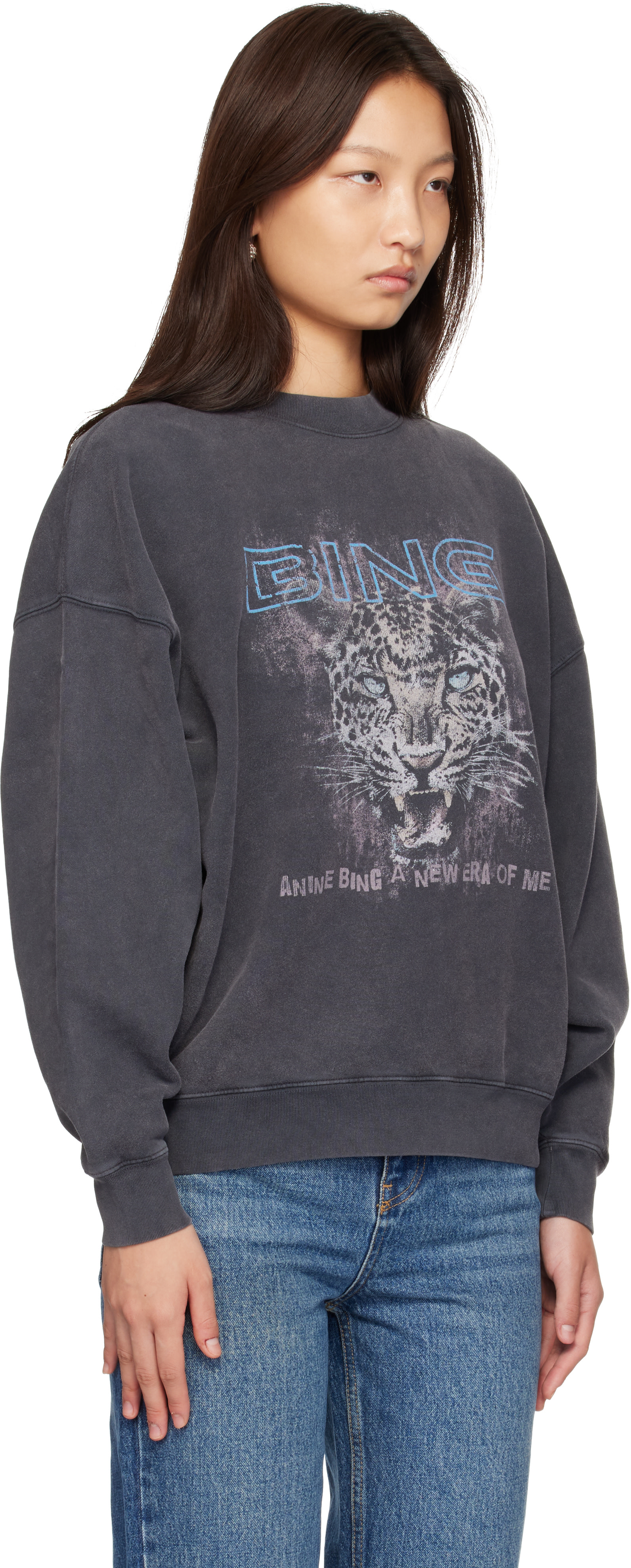 ANINE BING - Pull molletonné Miles Leo Muse gris