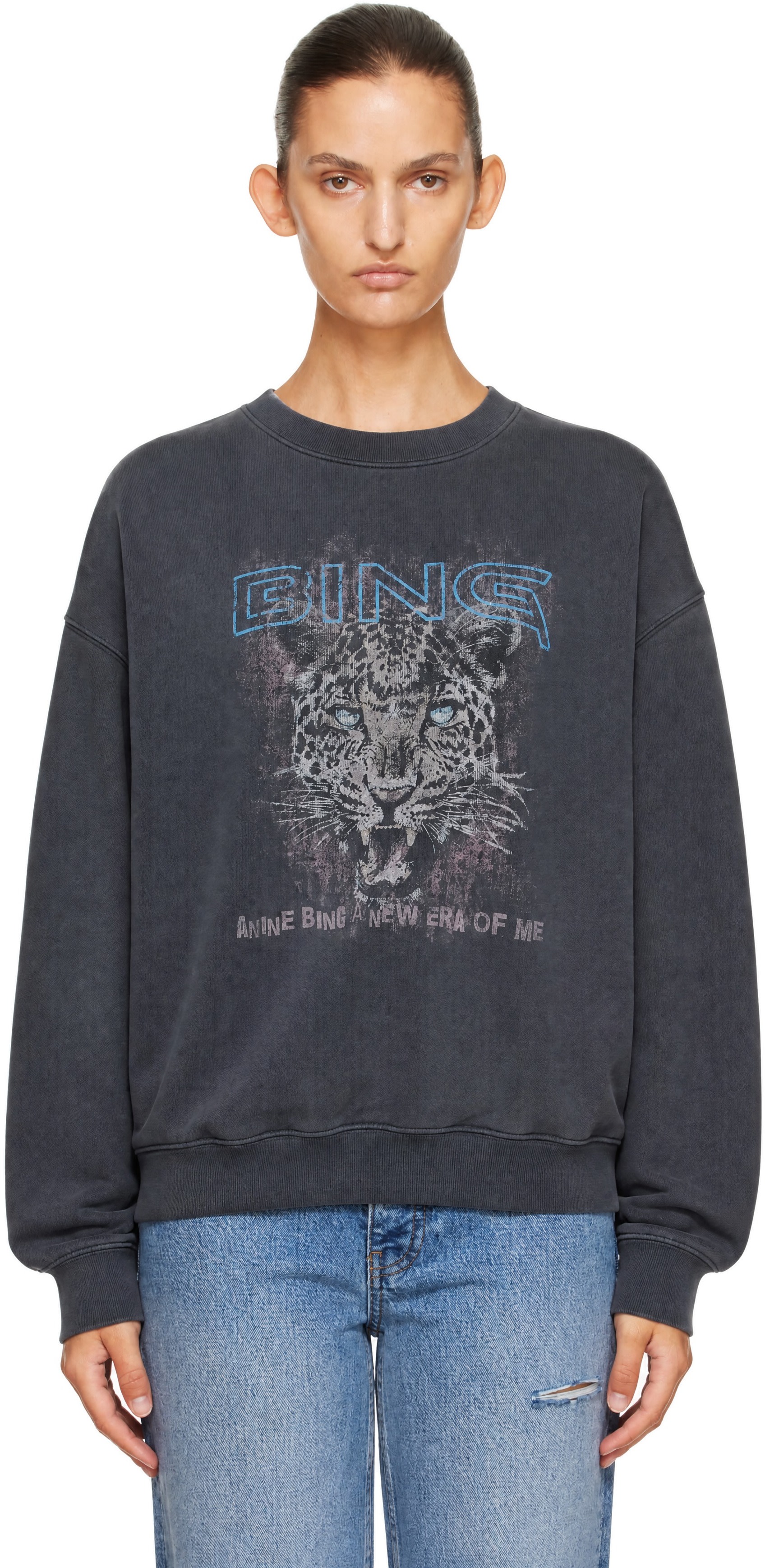 ANINE BING - Pull molletonné Miles Leo Muse gris
