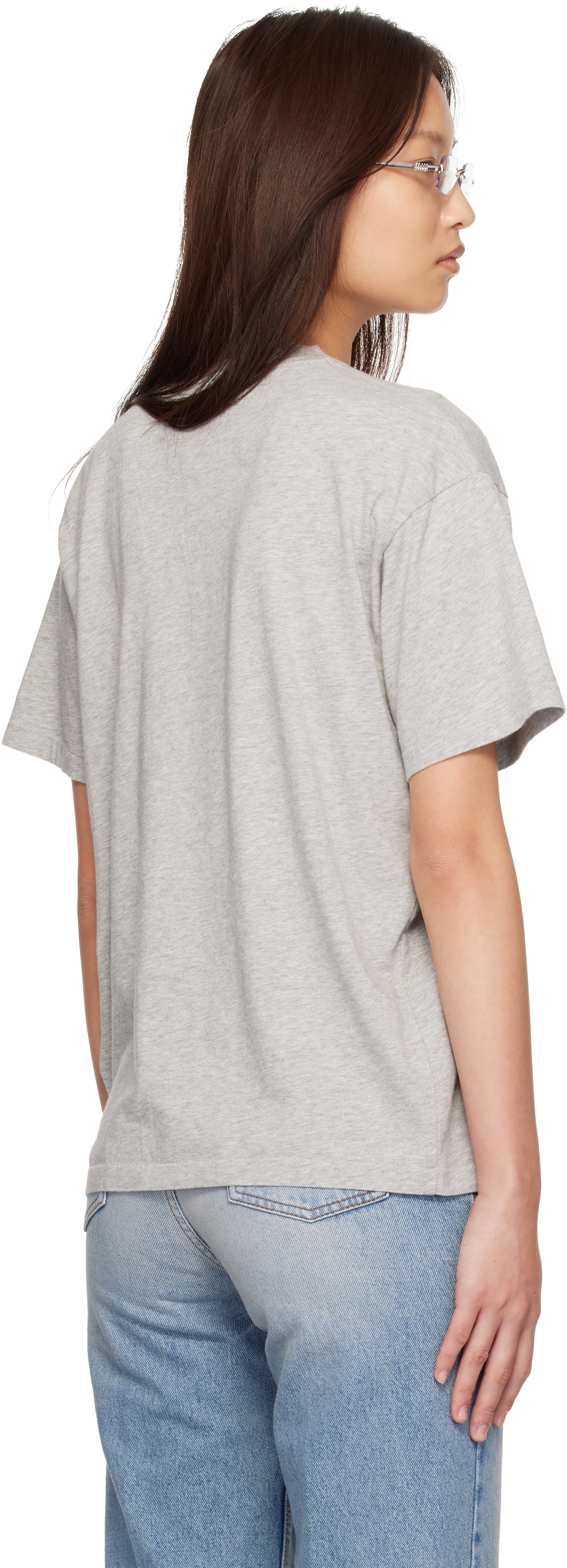 ANINE BING: Gray Cade Collegiate T-shirt | SSENSE