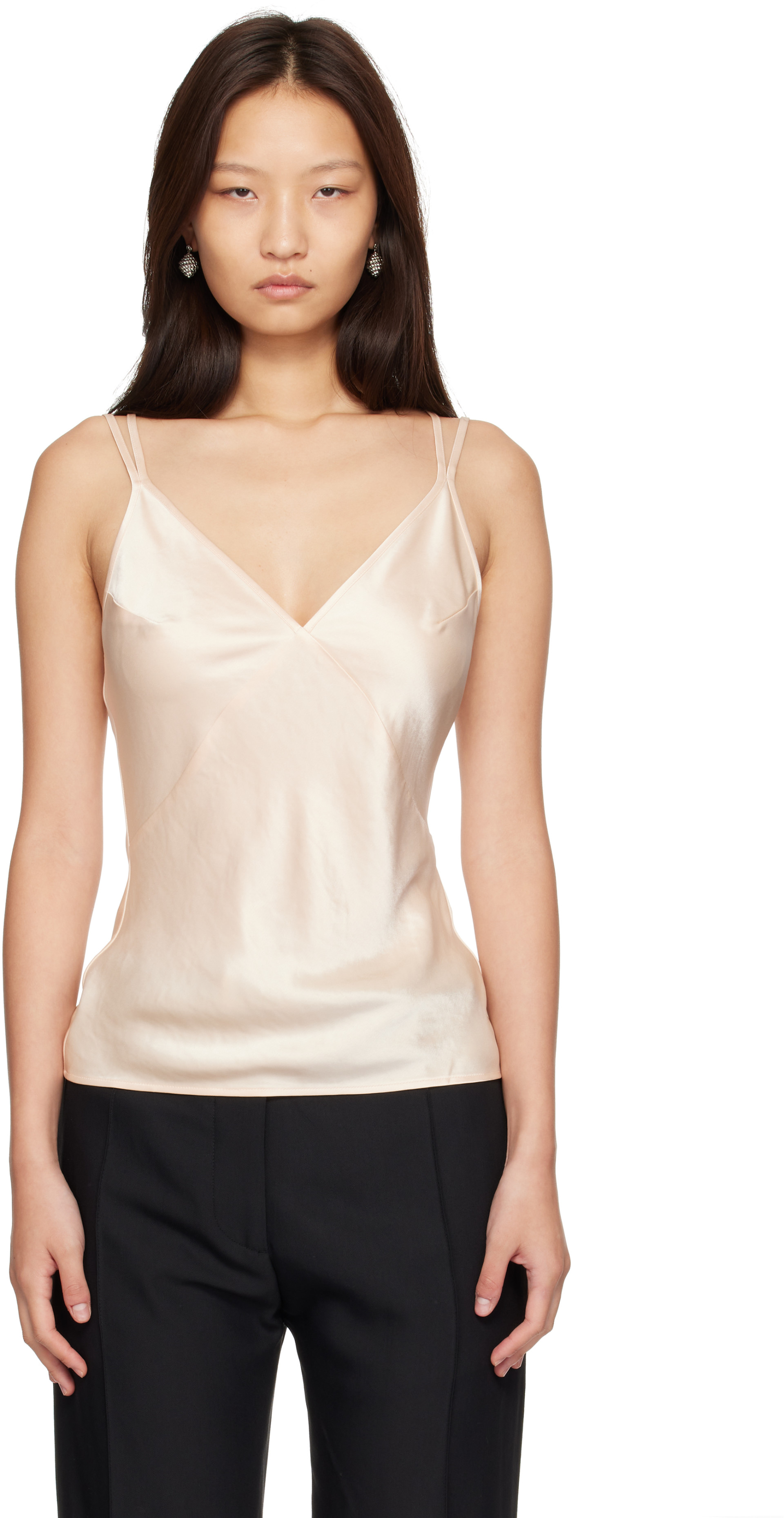 ANINE BING: Beige Blanca Camisole | SSENSE