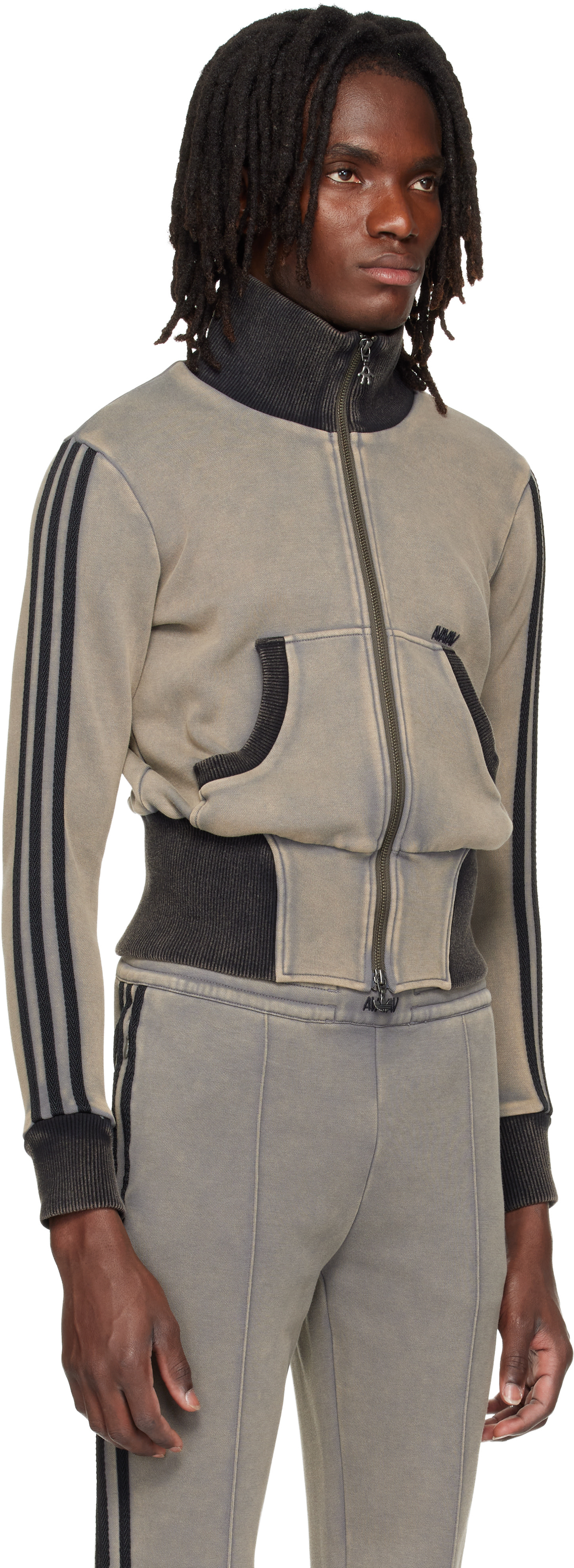 AVAVAV - Gray adidas Originals Edition Cropped Track Jacket