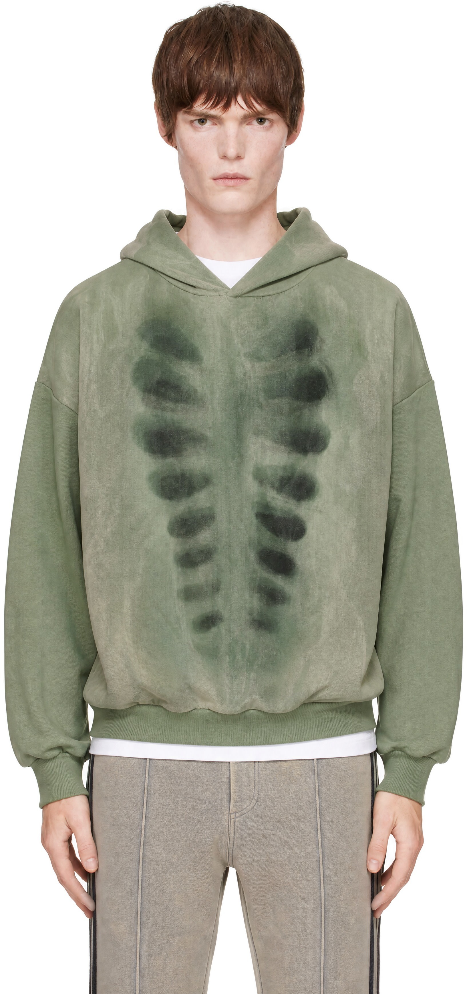 AVAVAV - Pull à capuche X-Ray vert en organza