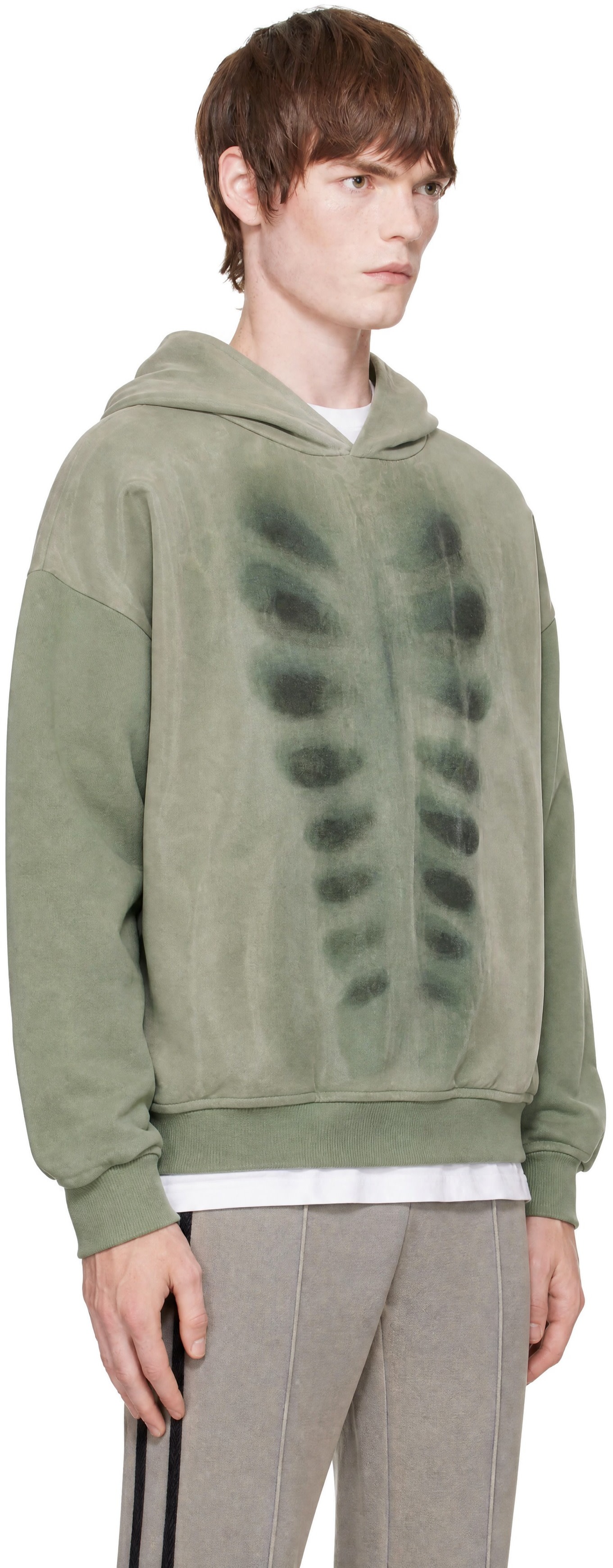 AVAVAV - Pull à capuche X-Ray vert en organza