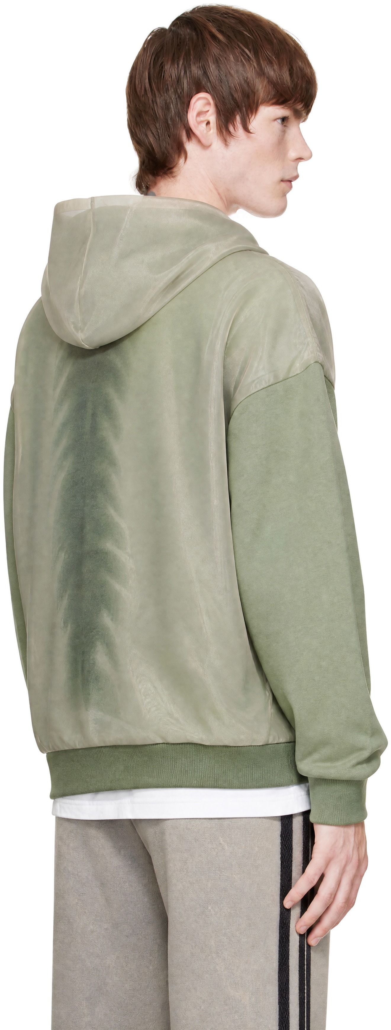 AVAVAV - Pull à capuche X-Ray vert en organza
