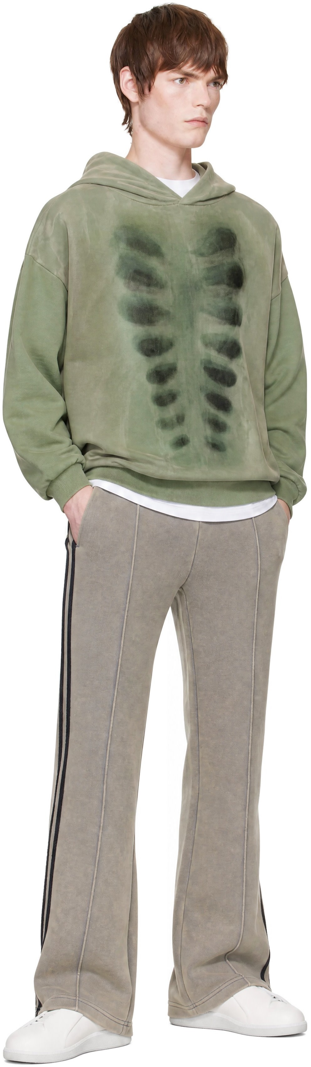 AVAVAV - Pull à capuche X-Ray vert en organza