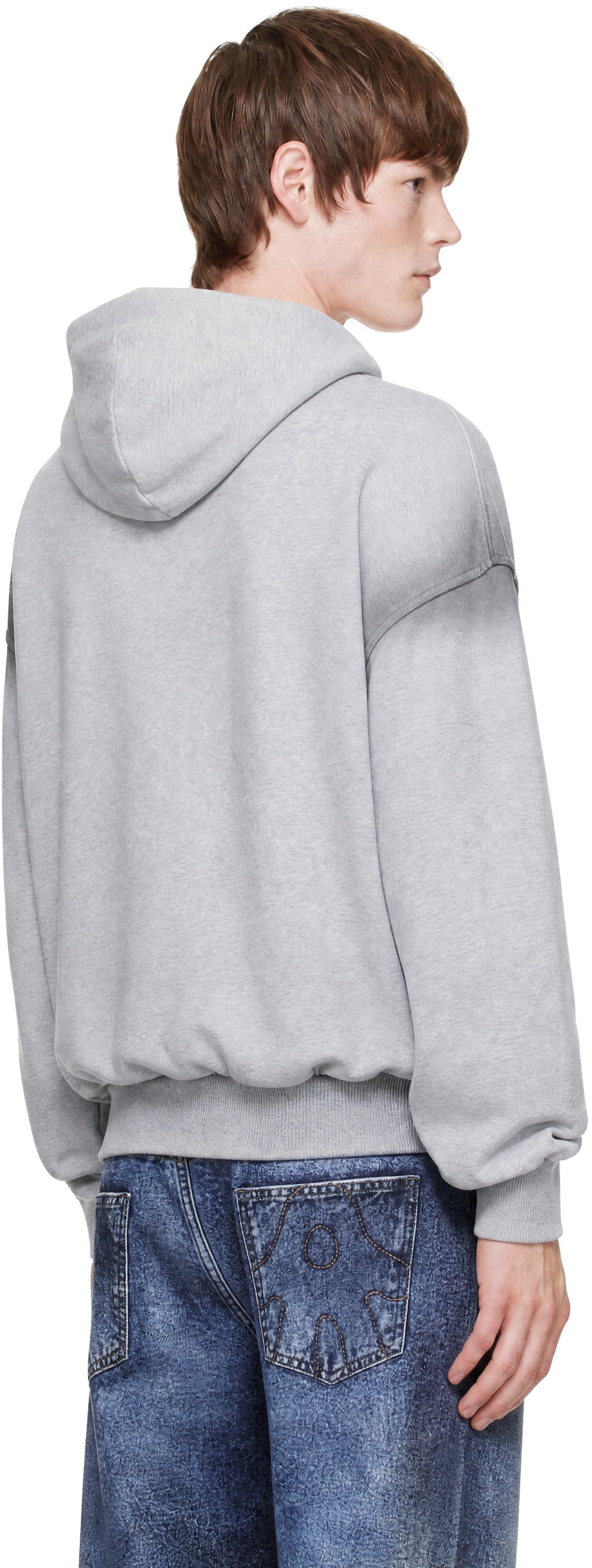 AVAVAV - Pull à capuche gris à logo et à glissière