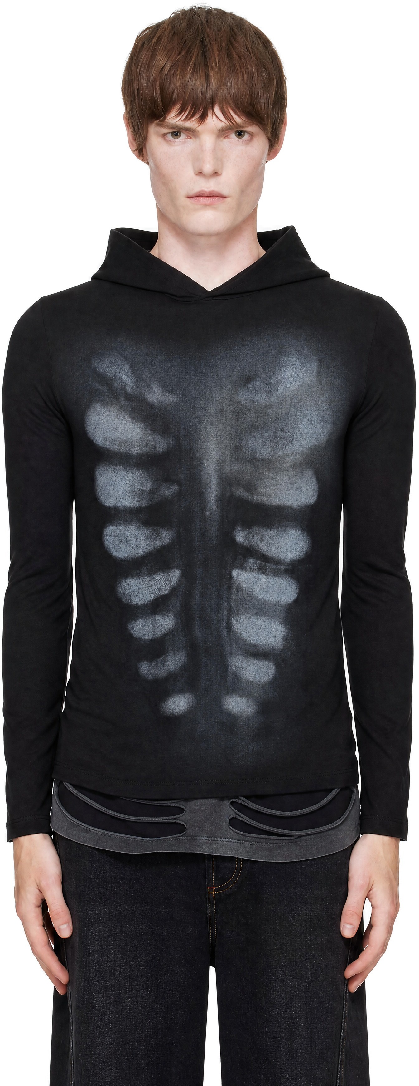 AVAVAV - Pull à capuche noir à image