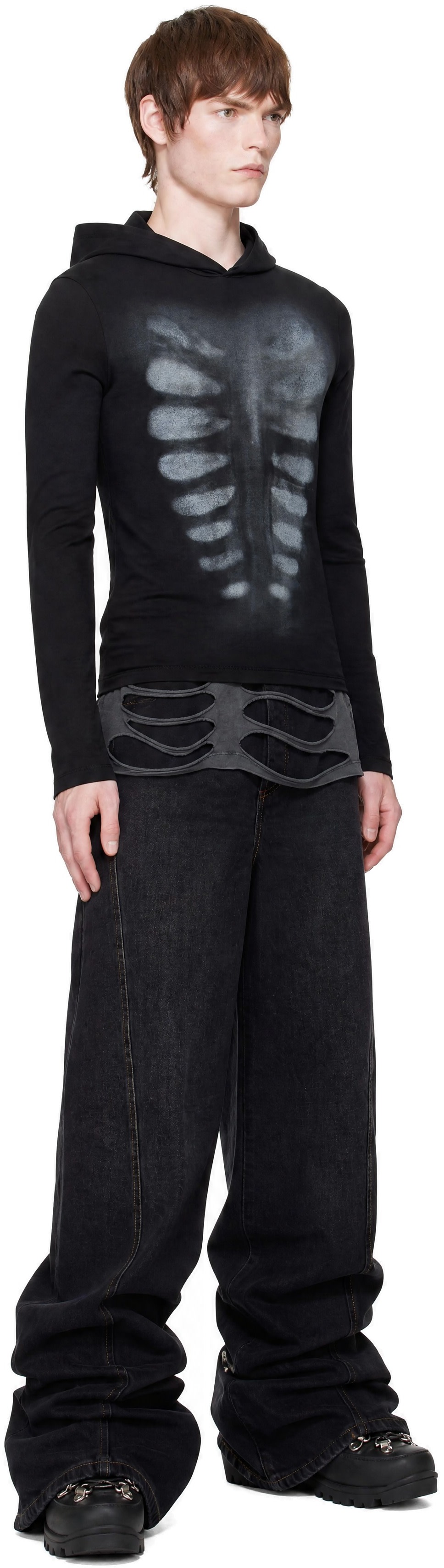 AVAVAV - Pull à capuche noir à image