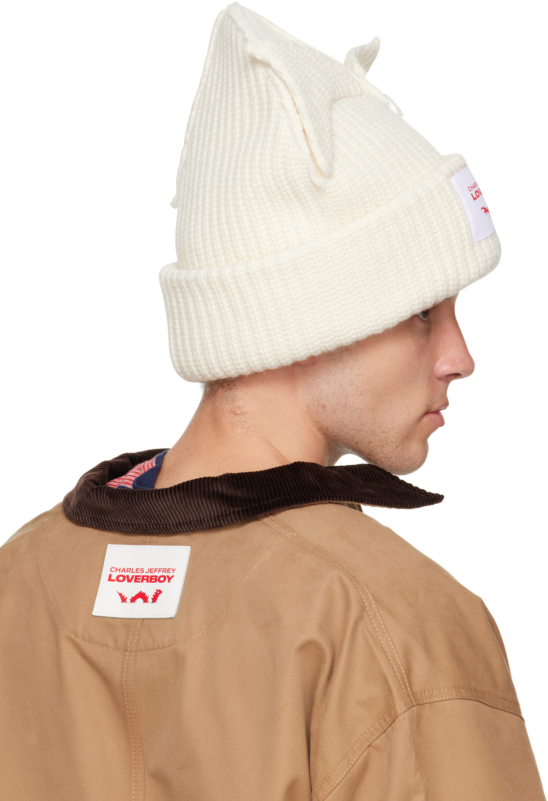 Charles Jeffrey LOVERBOY: オフホワイト Supersized Chunky Ears