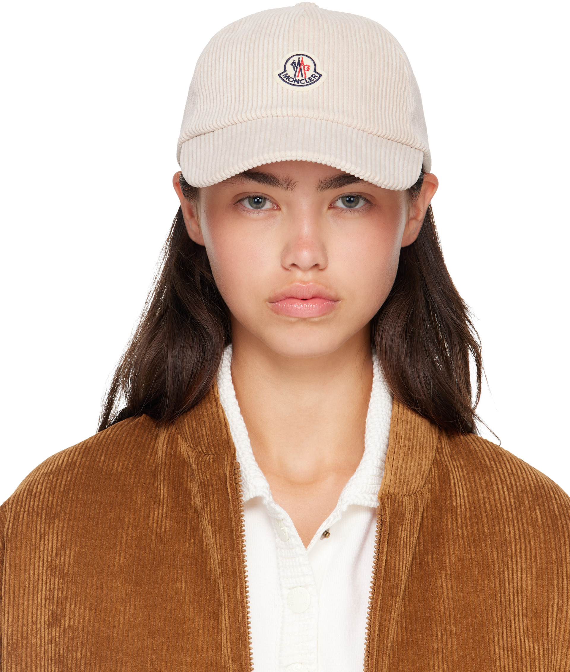 Moncler - 오프 화이트 코듀로이 볼캡