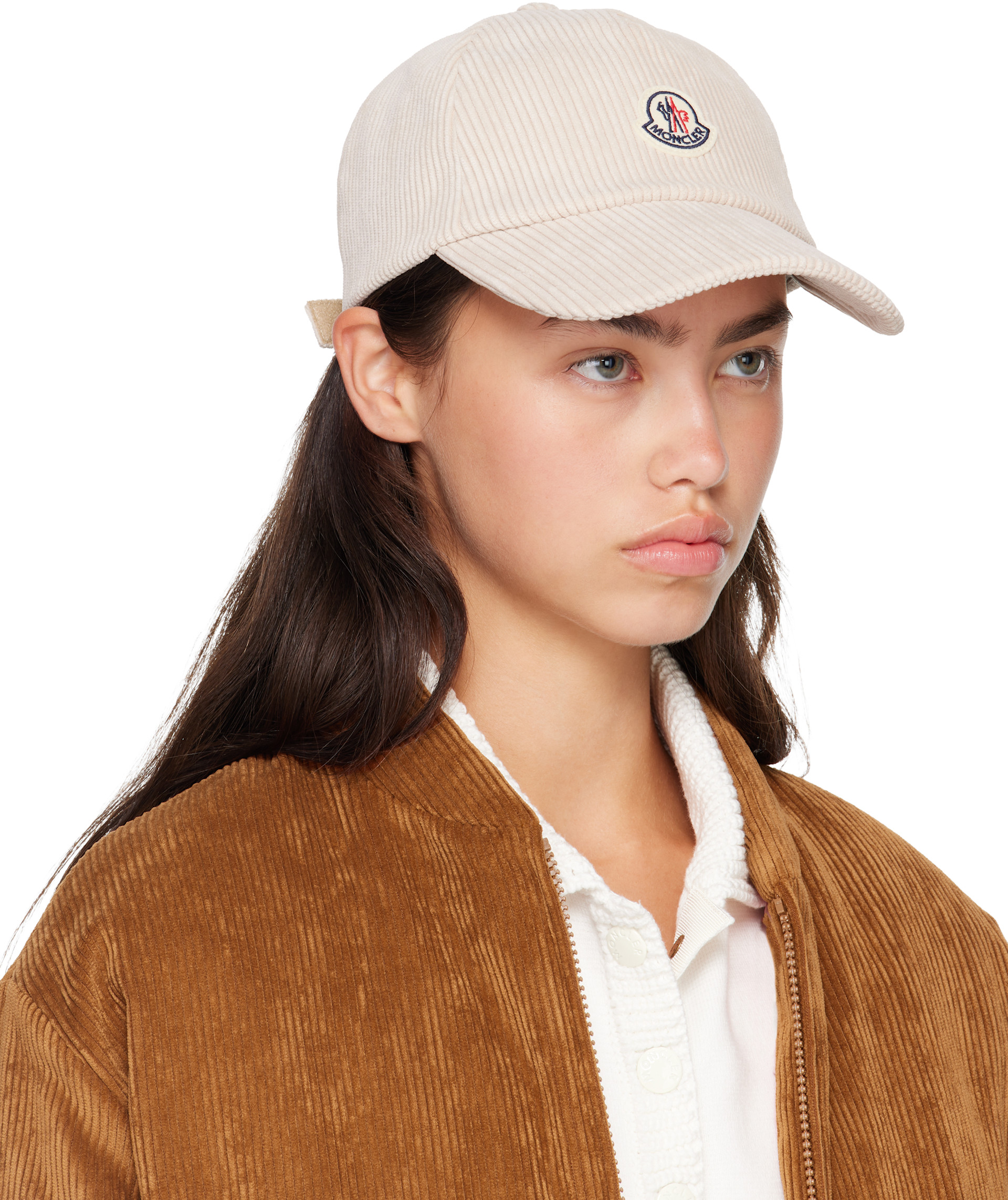 Moncler - 오프 화이트 코듀로이 볼캡