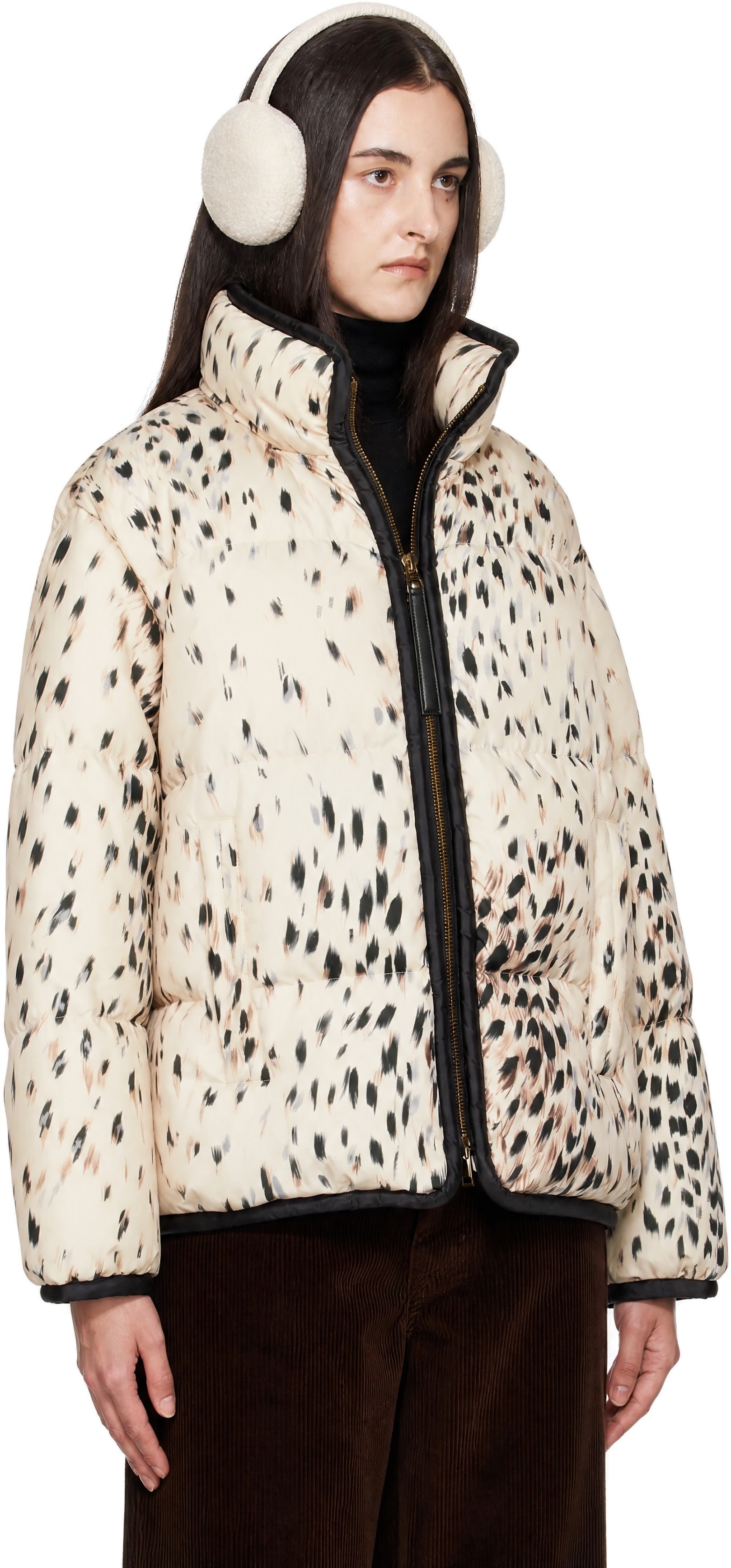 MONCLER ベージュ・黒 ジャンパー Moncler: Beige Rayonnant Zip-Off Down Jacket | SSENSE