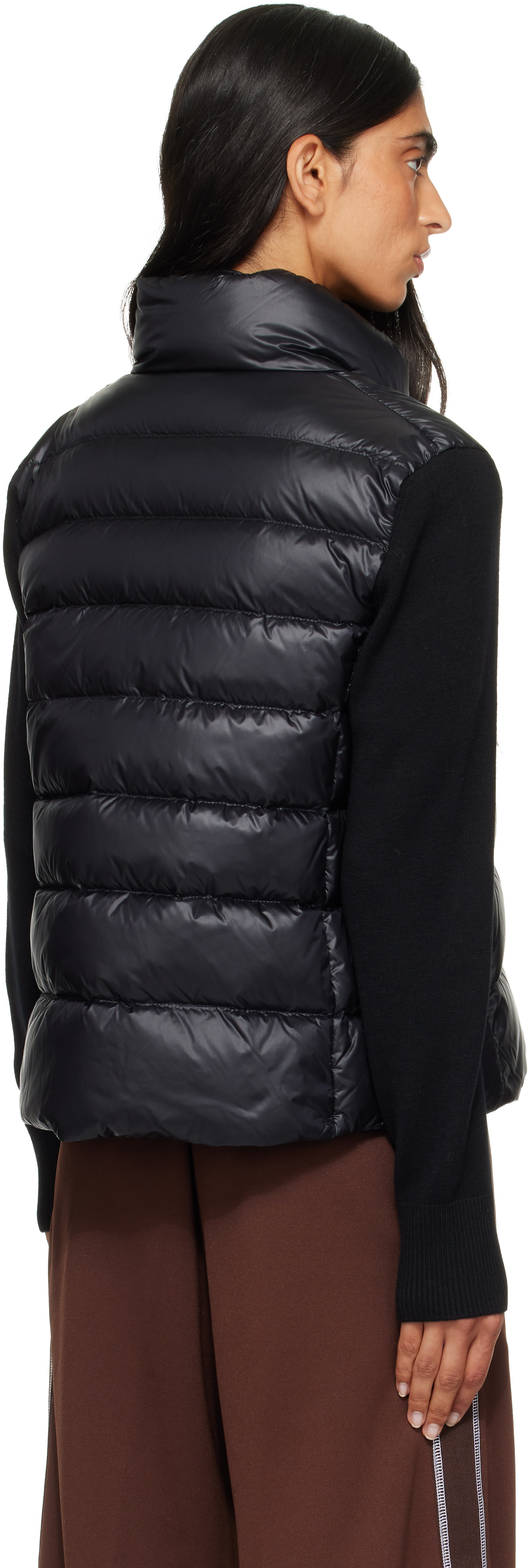 Moncler - Black Padded Wool Zip-Up Down Jacket