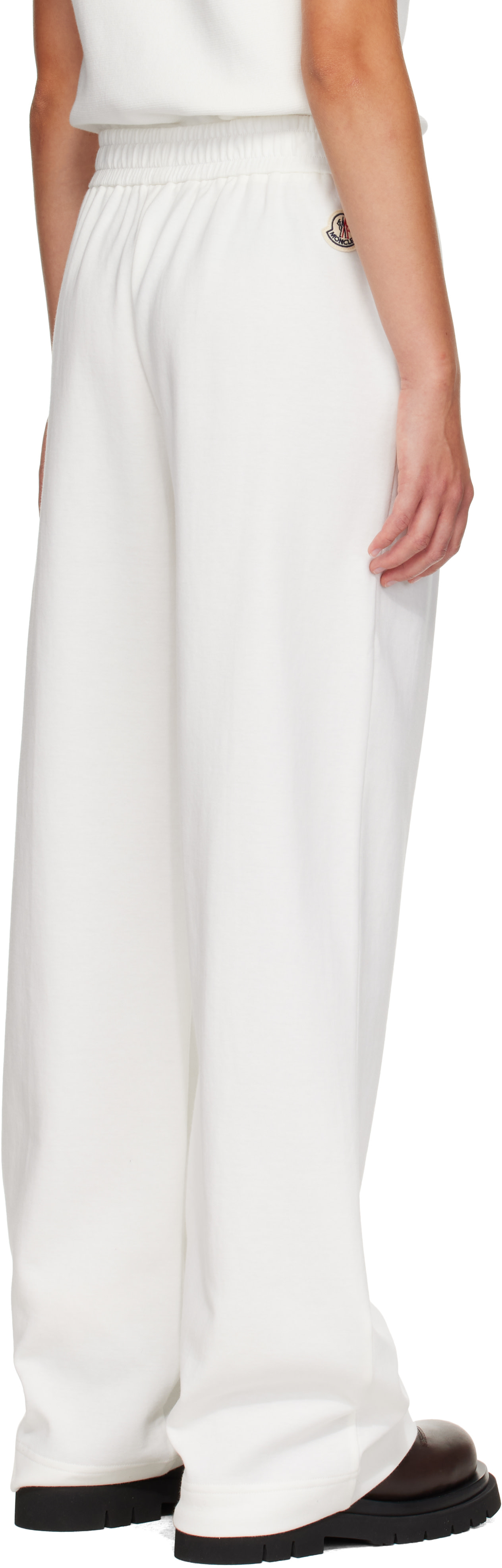 MONCLER ホワイト ロングパンツ 152cm Moncler: White Logo Cotton Blend Sweatpants | SSENSE