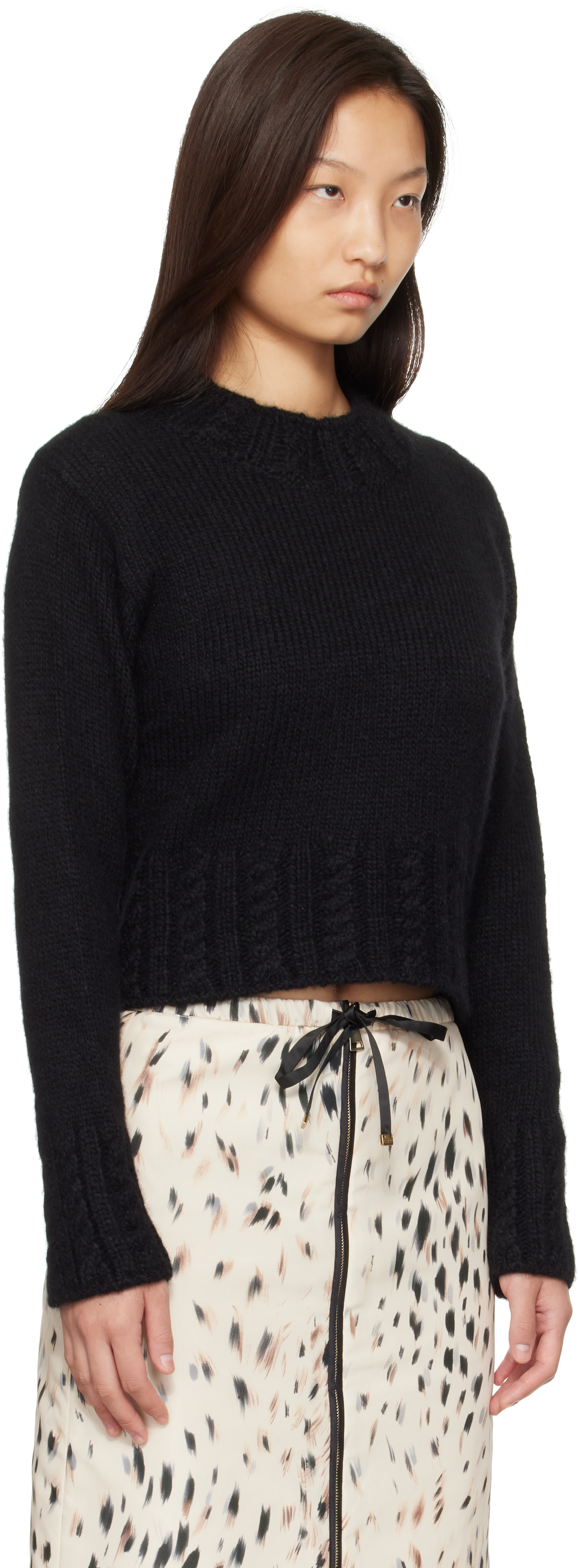 【美品】MONCLER 薄手ニット 黒 Moncler: Black Alpaca Blend Turtleneck Sweater | SSENSE