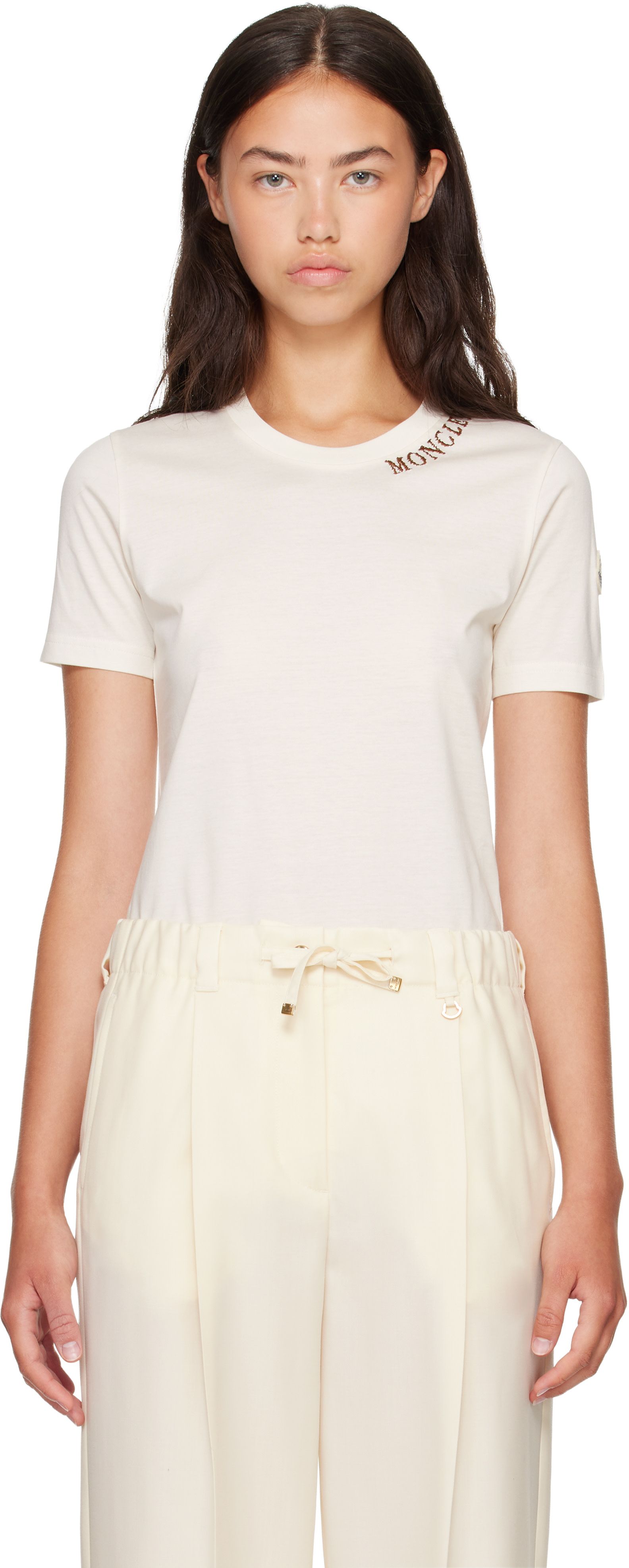 Moncler: Off-White S/S Jersey T-shirt | SSENSE Denmark