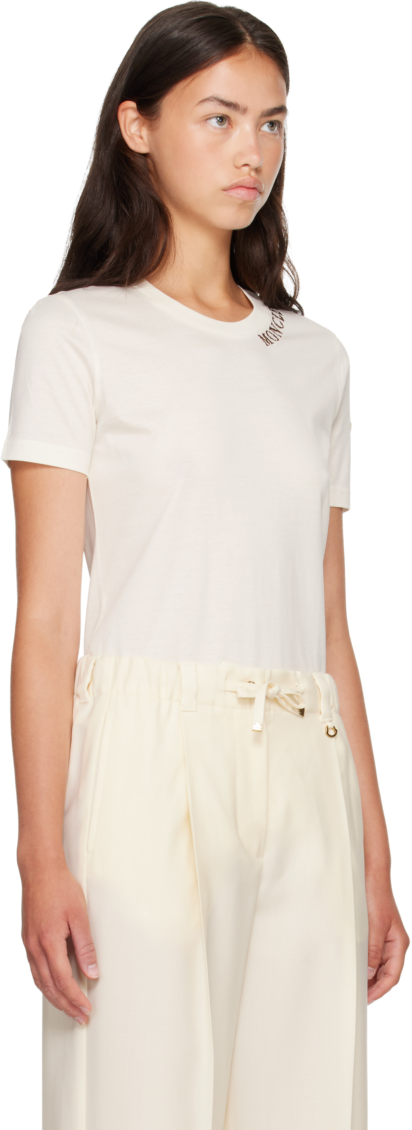 Moncler: Off-White S/S Jersey T-shirt | SSENSE