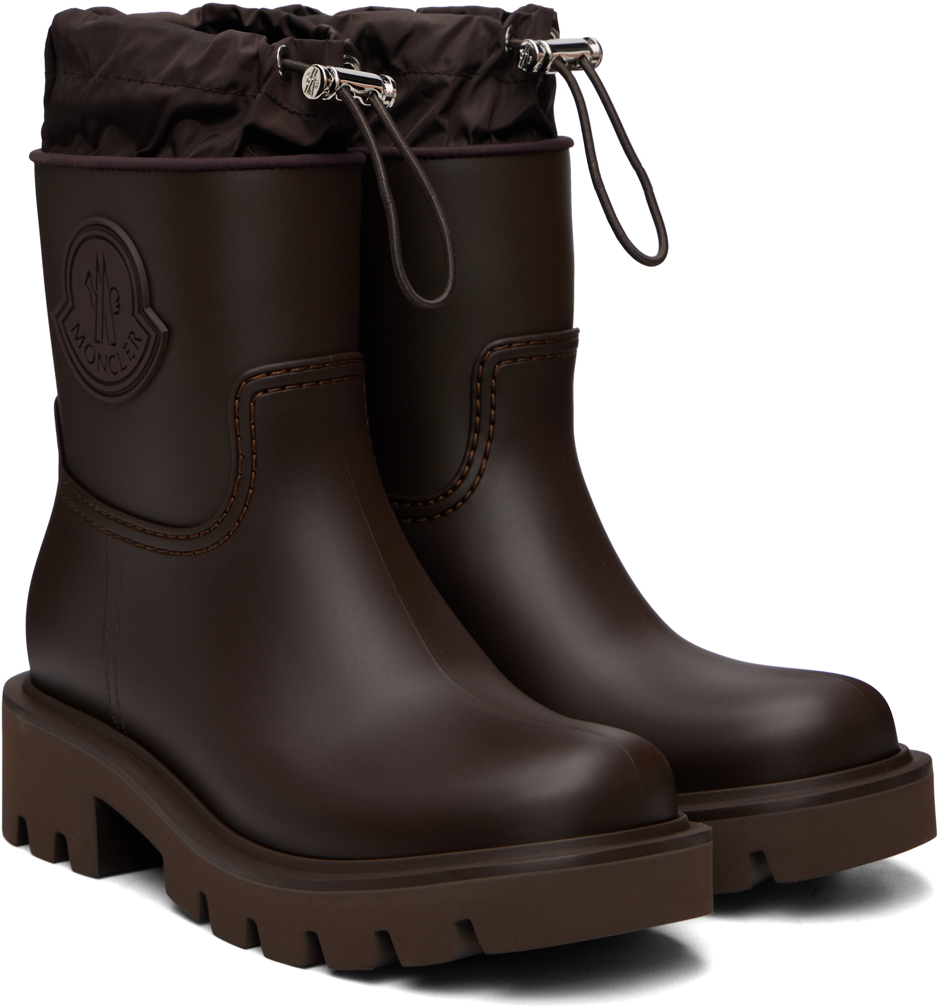 Moncler - Bottes de pluie Kickstream brunes