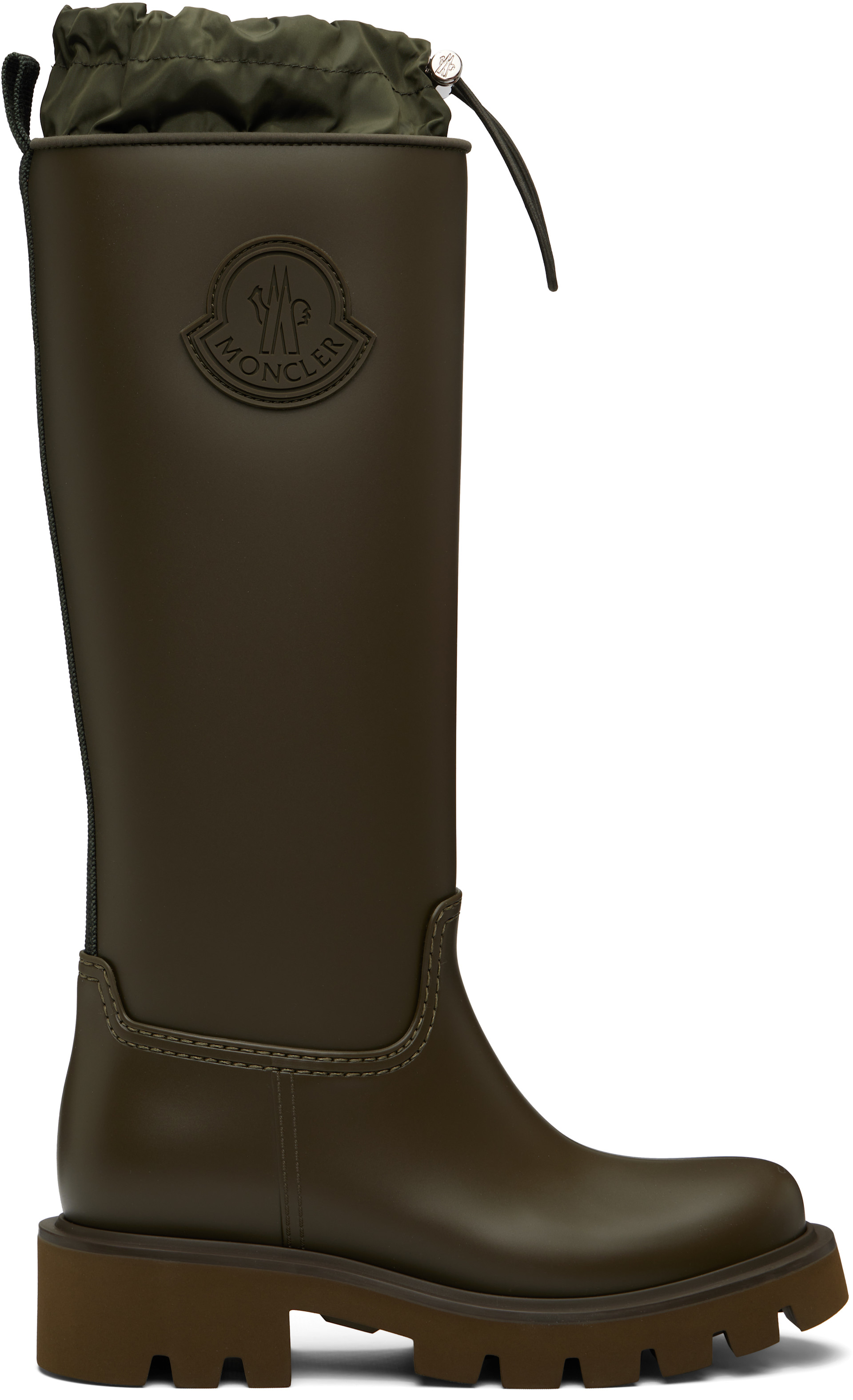Moncler: Khaki Kickstream High Rain Boots | SSENSE