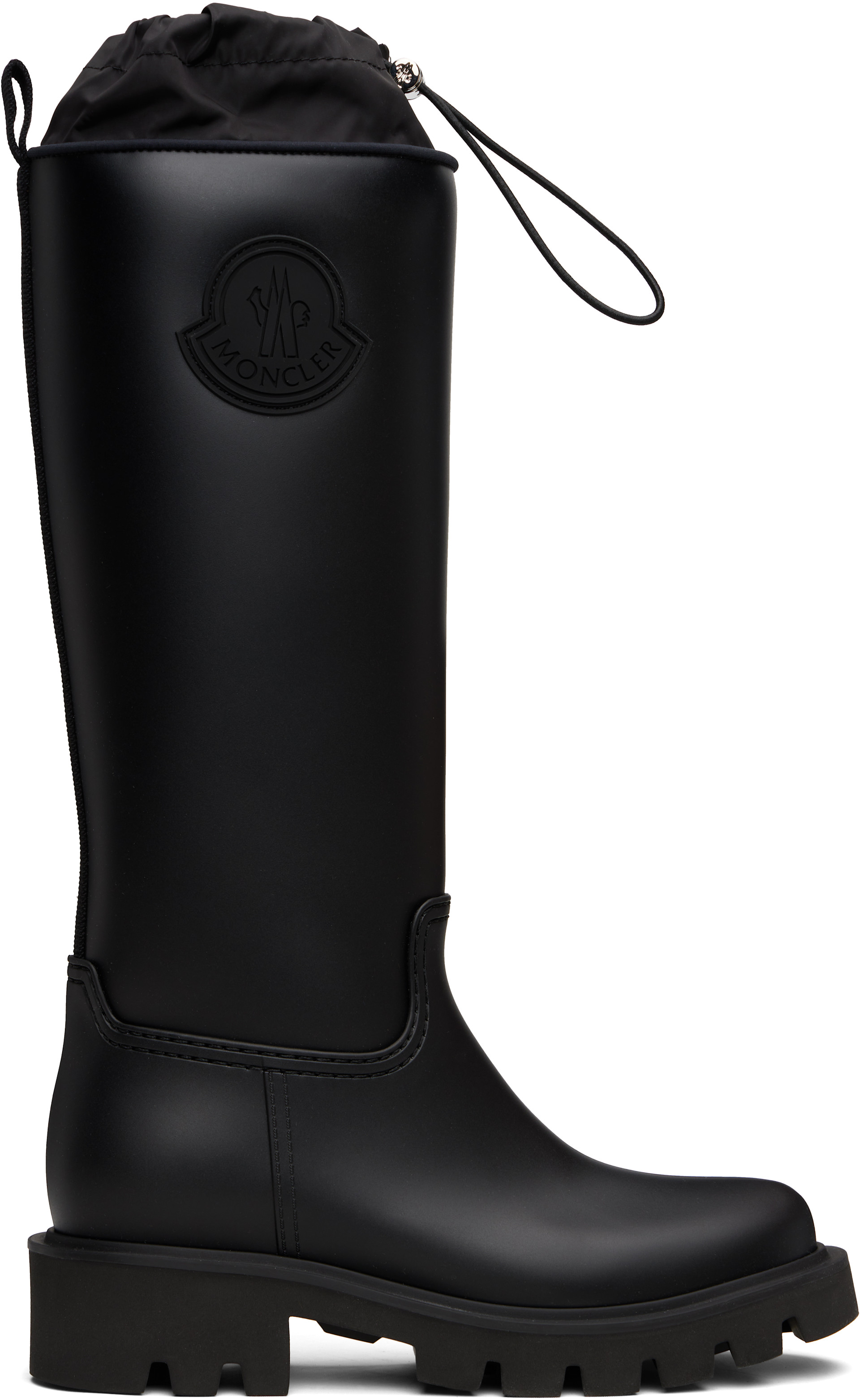 Moncler: ブラック Kickstream ロング レインブーツ | SSENSE 日本