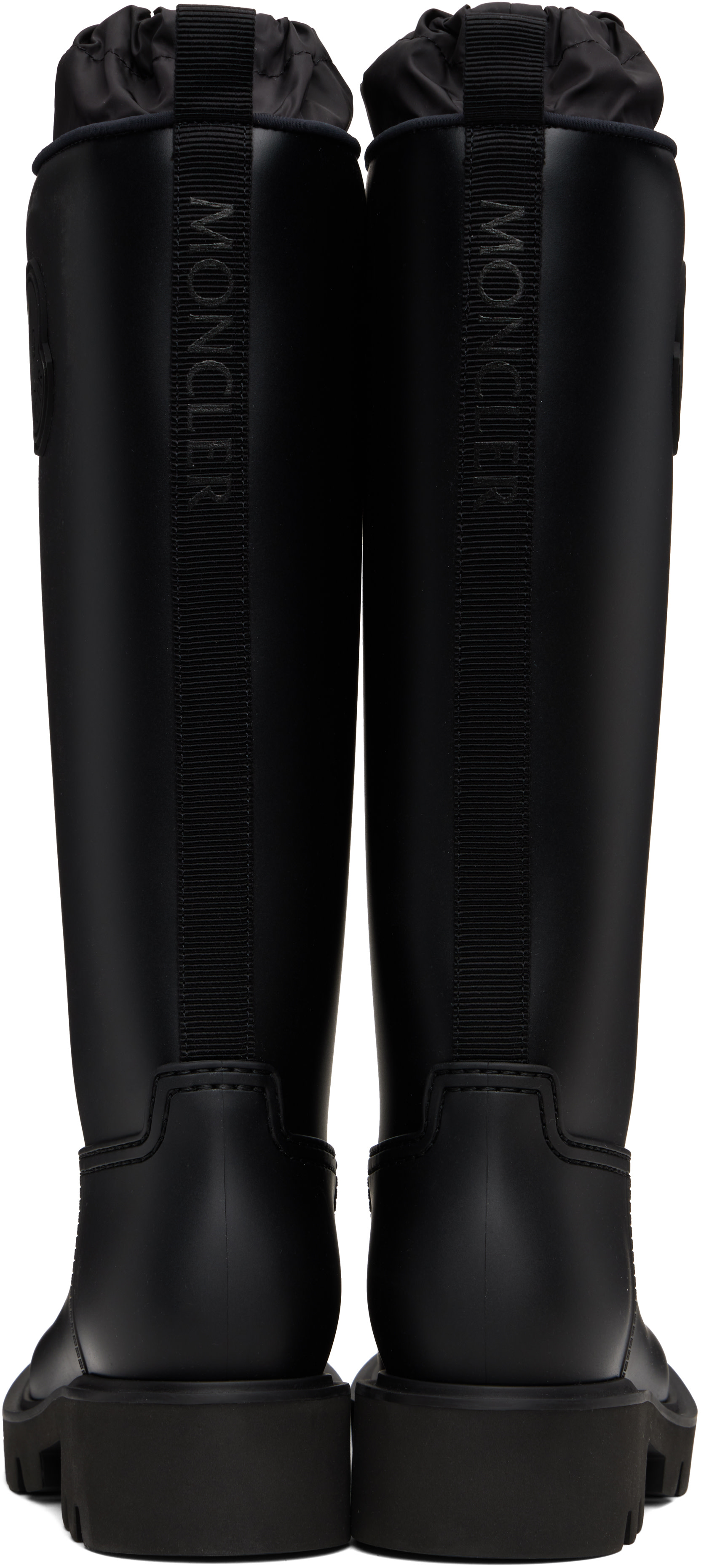 Moncler: Black Kickstream High Rain Boots | SSENSE Puerto Rico
