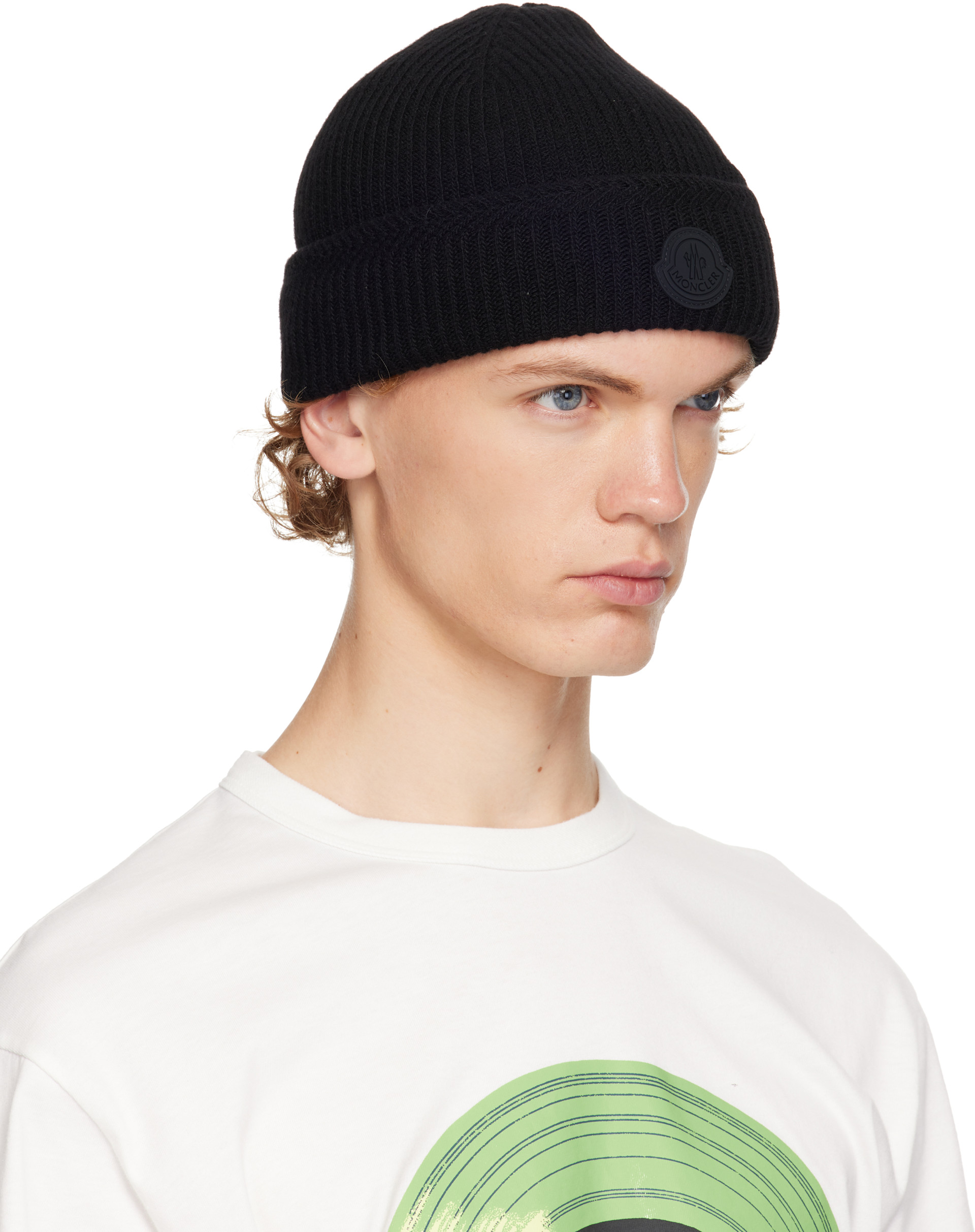 Moncler - 블랙 로고 비니