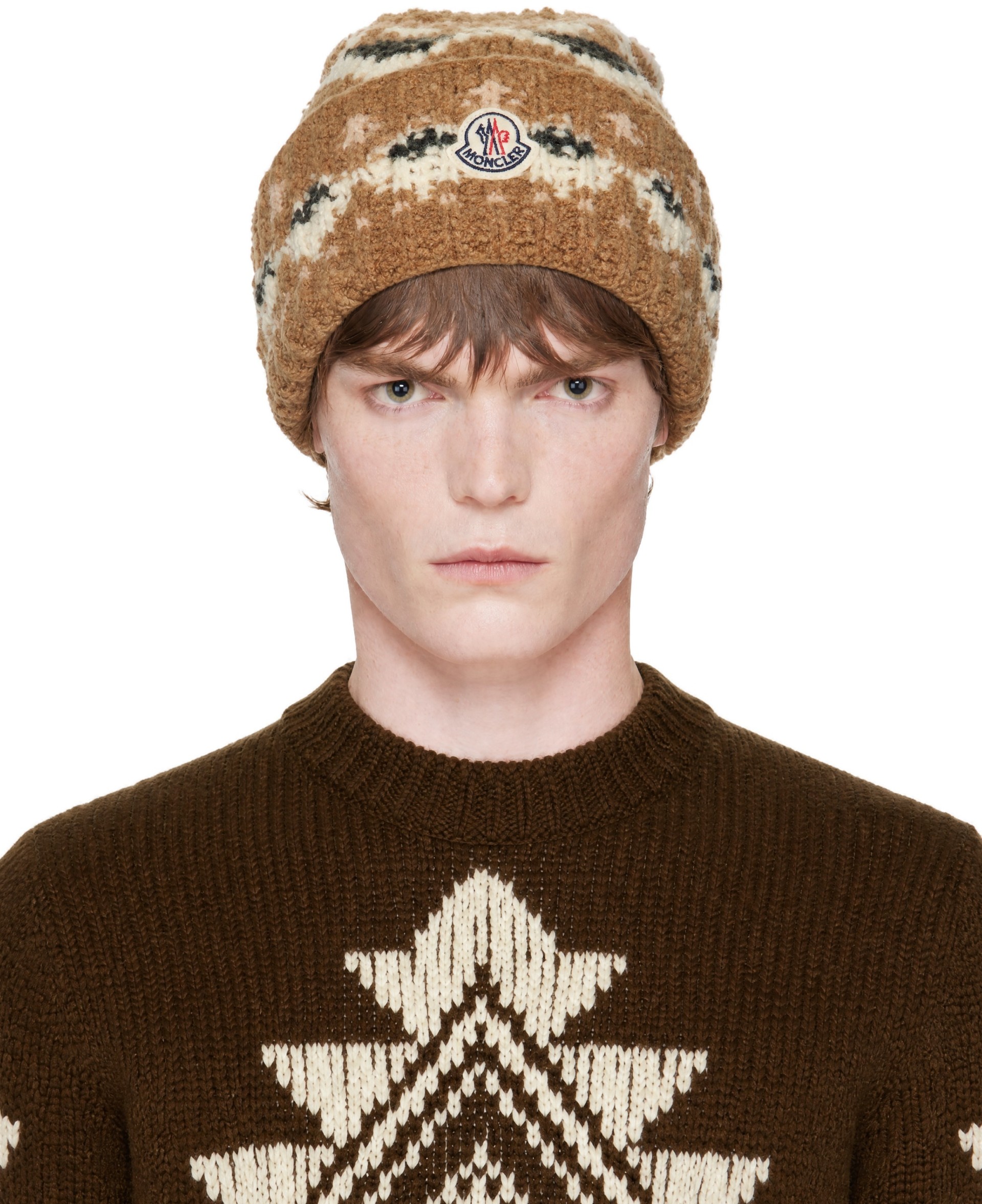 Moncler - Beige Knit Wool Beanie