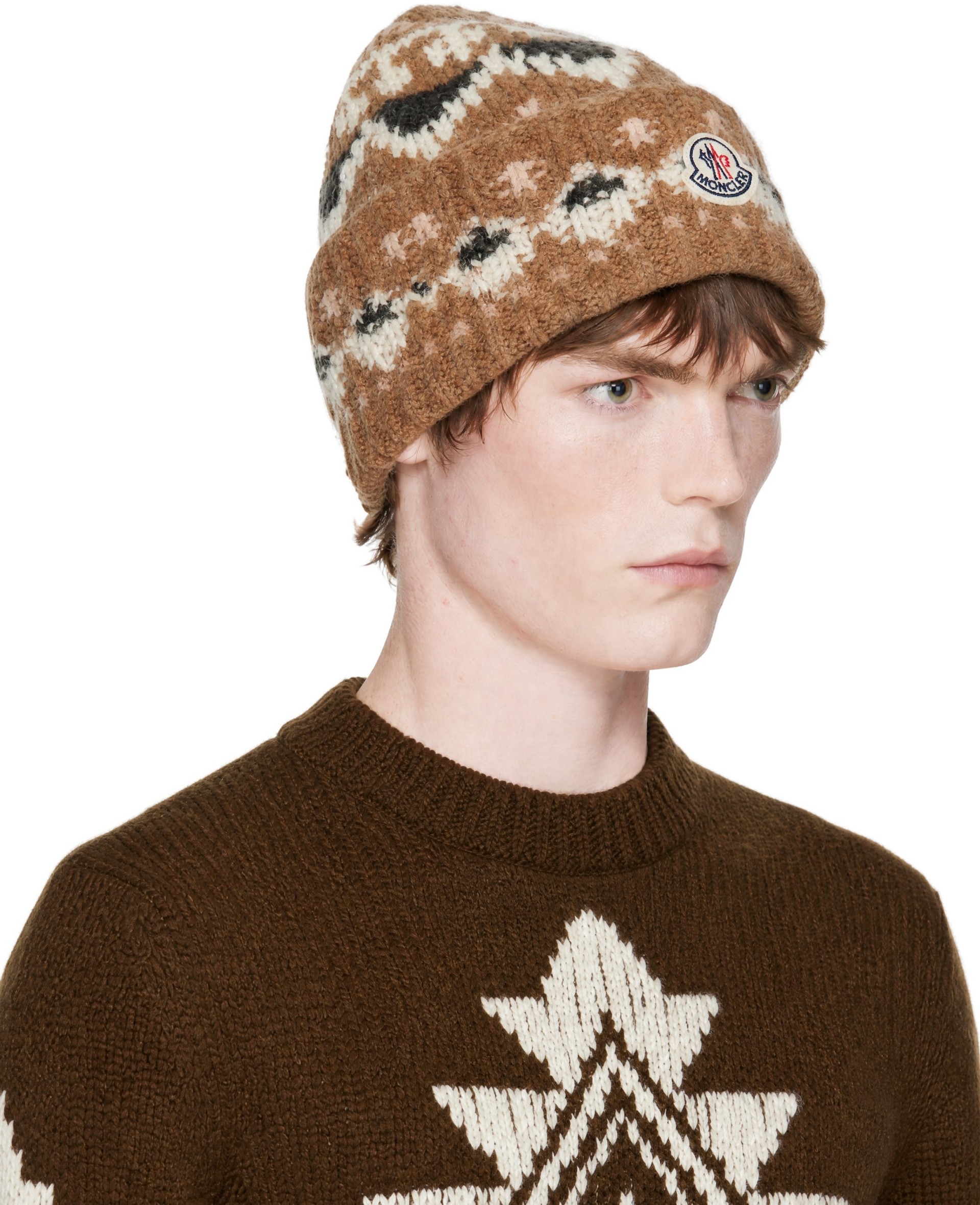 Moncler - Beige Knit Wool Beanie