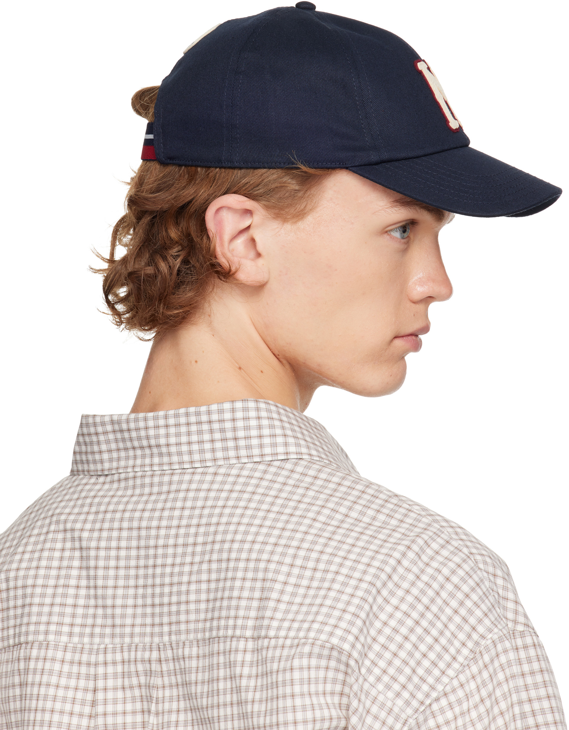 Moncler: ネイビー コットンギャバジン ベースボールキャップ | SSENSE
