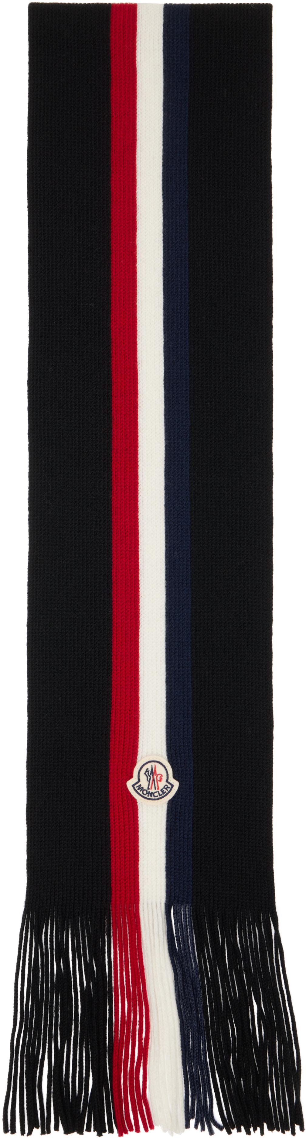 Moncler - Black Tricolor Wool Scarf