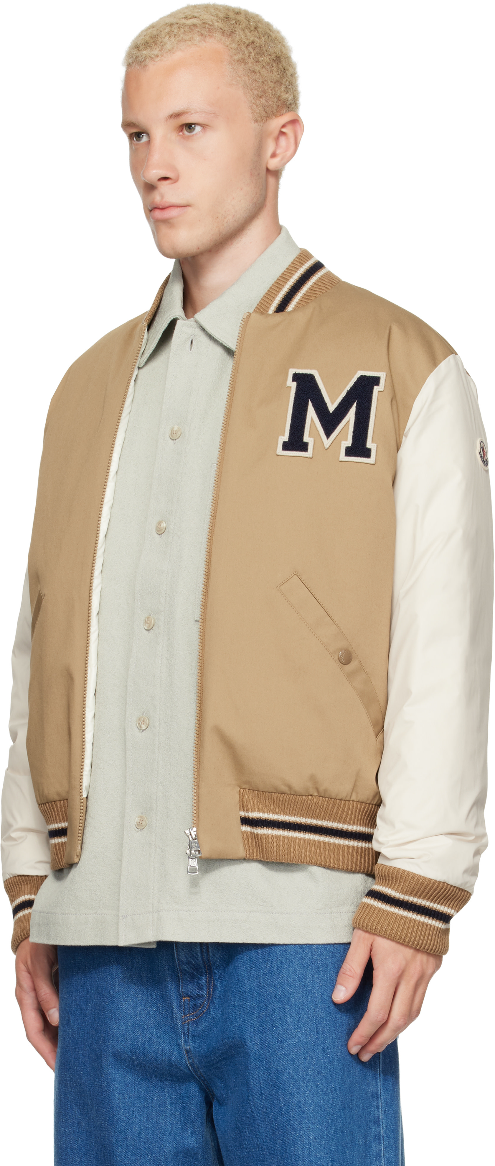 Moncler - Beige Oreane Down Bomber Jacket