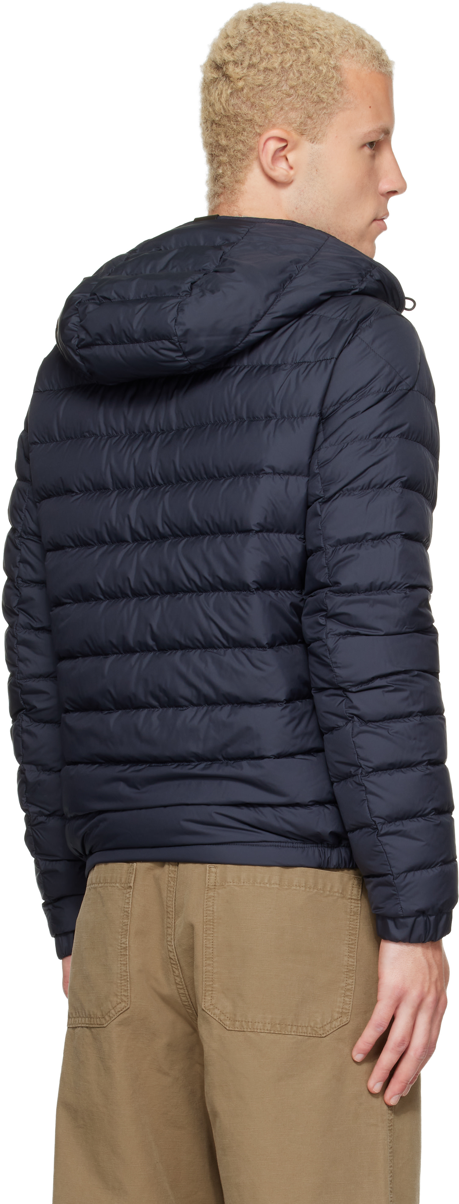 Moncler - 네이비 솔리엔 후드 쇼트 다운 재킷