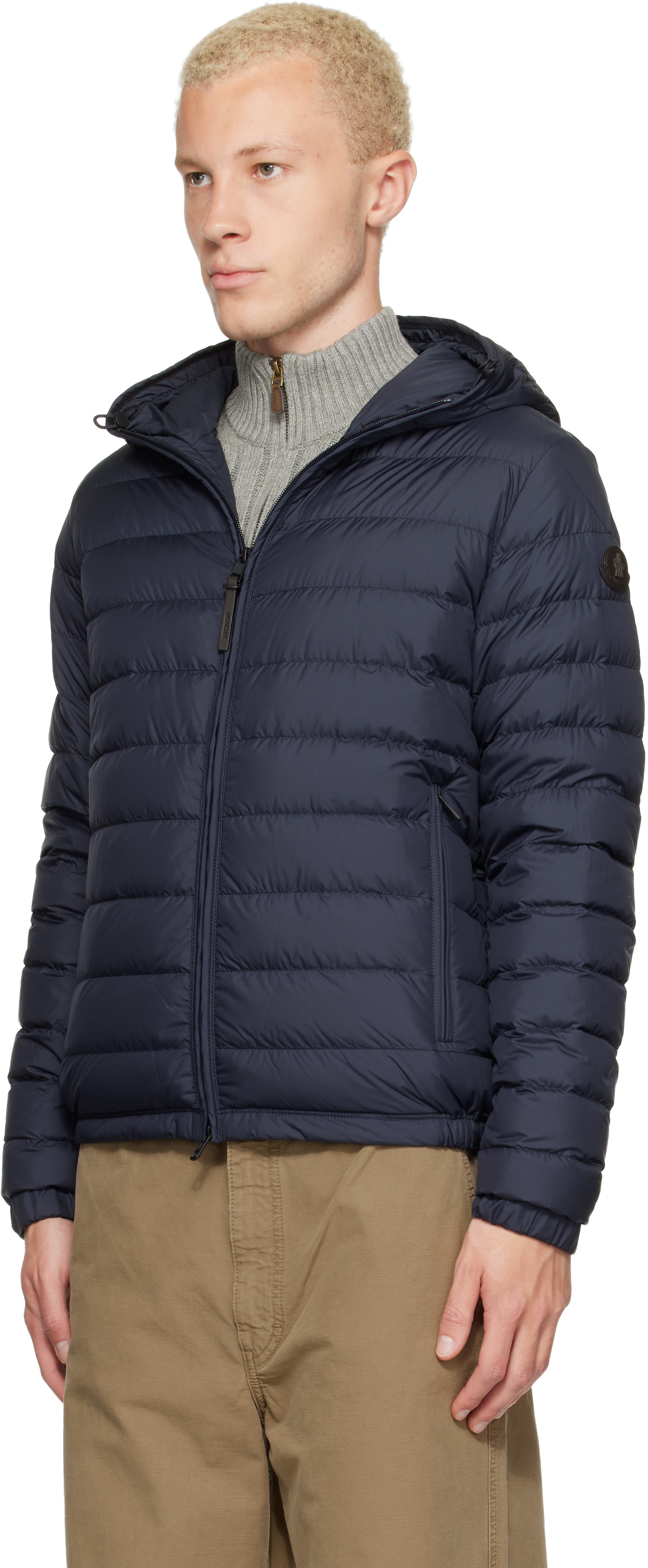 Moncler - 네이비 솔리엔 후드 쇼트 다운 재킷