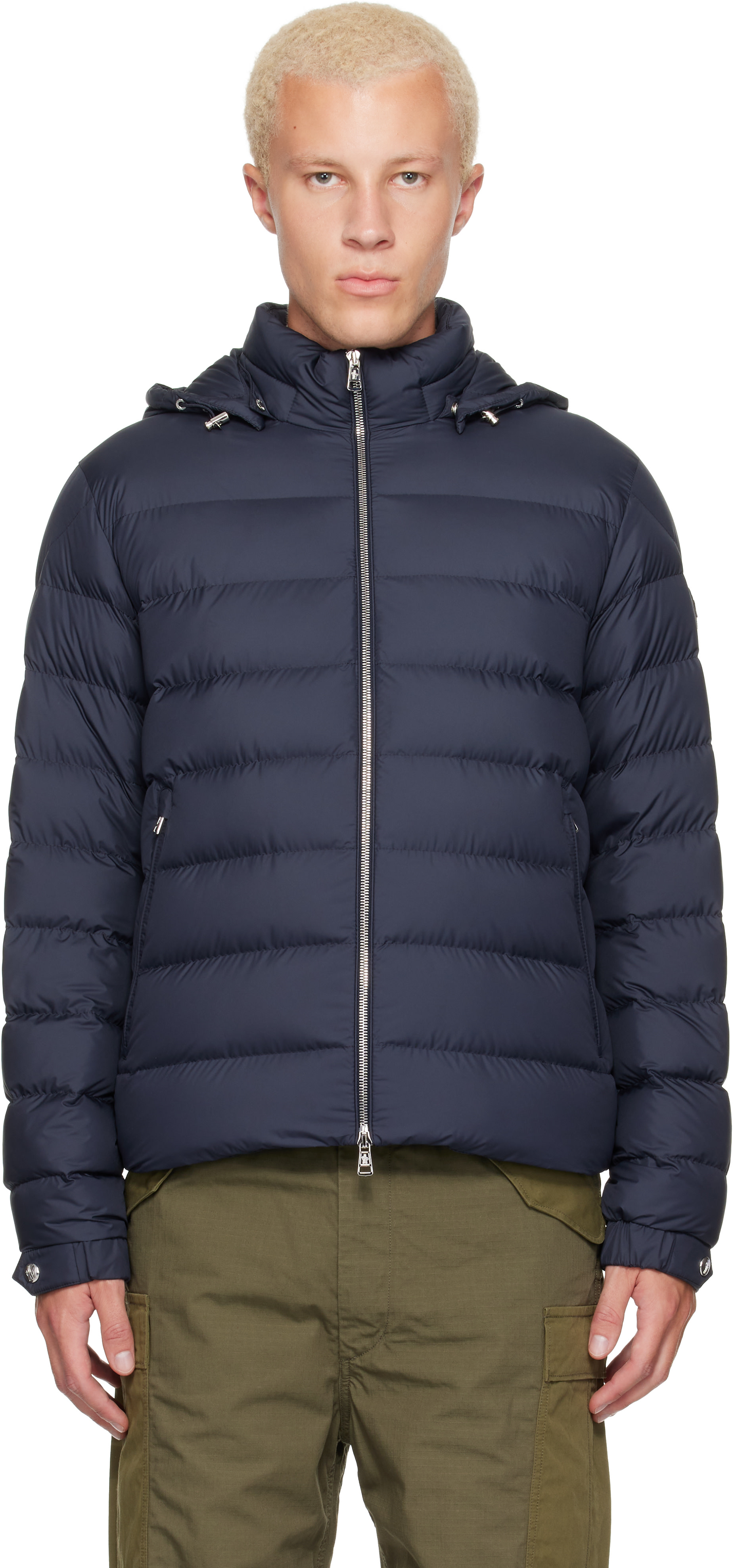 Moncler - ネイビー Arneb フード付き ショート ダウンジャケット