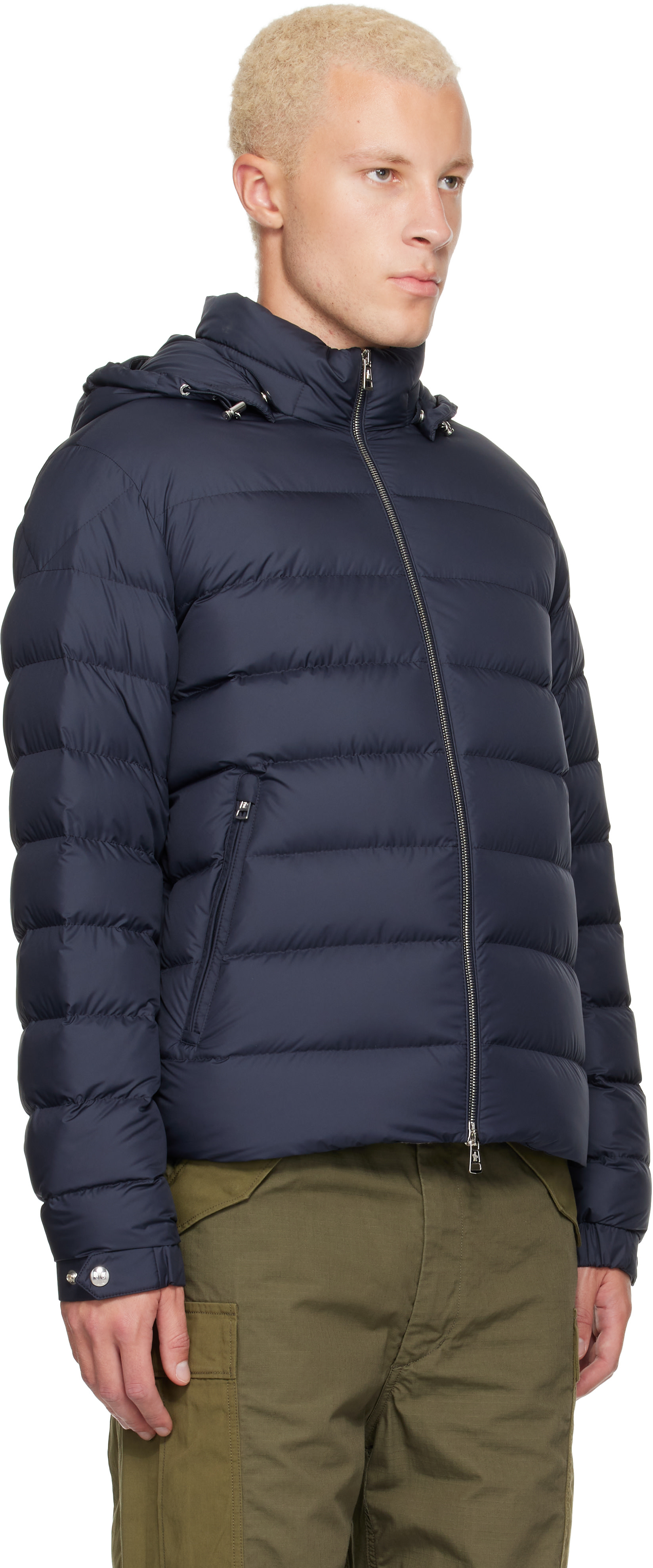 Moncler - ネイビー Arneb フード付き ショート ダウンジャケット