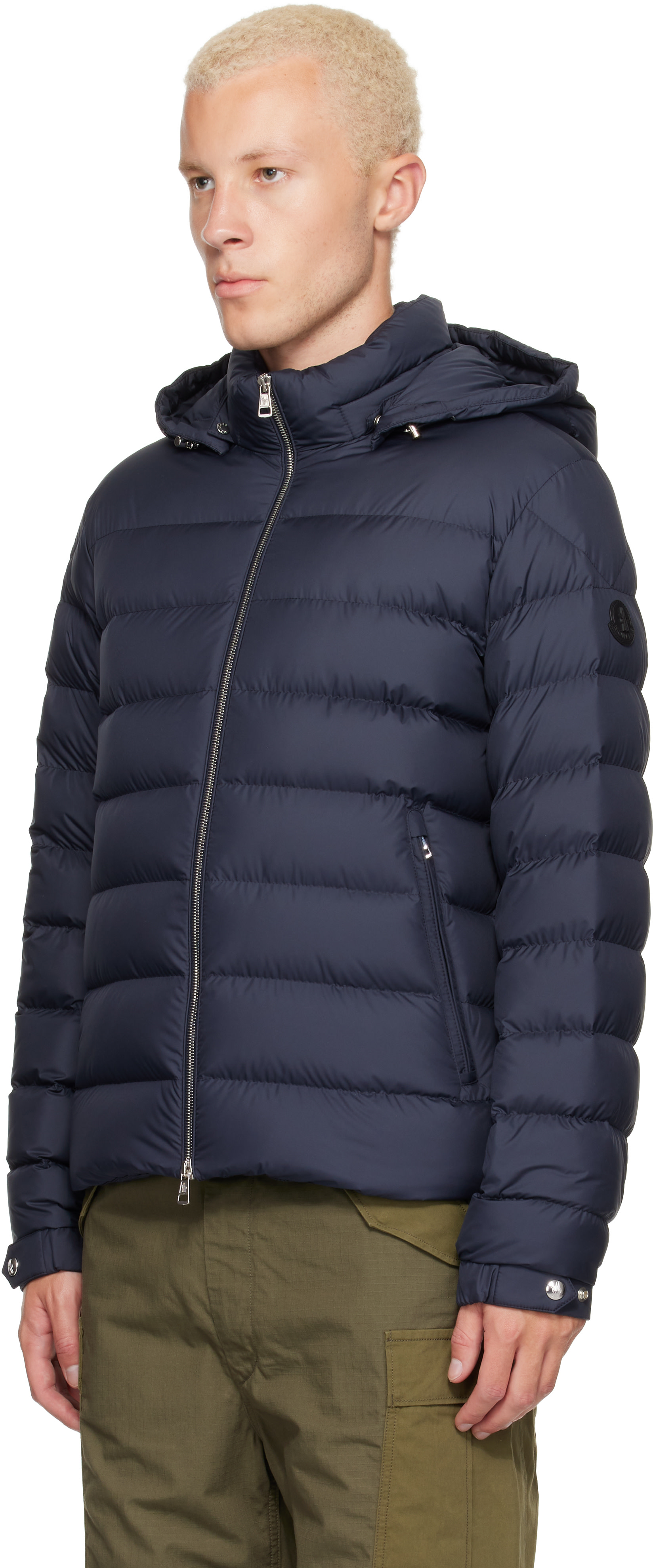 Moncler - ネイビー Arneb フード付き ショート ダウンジャケット