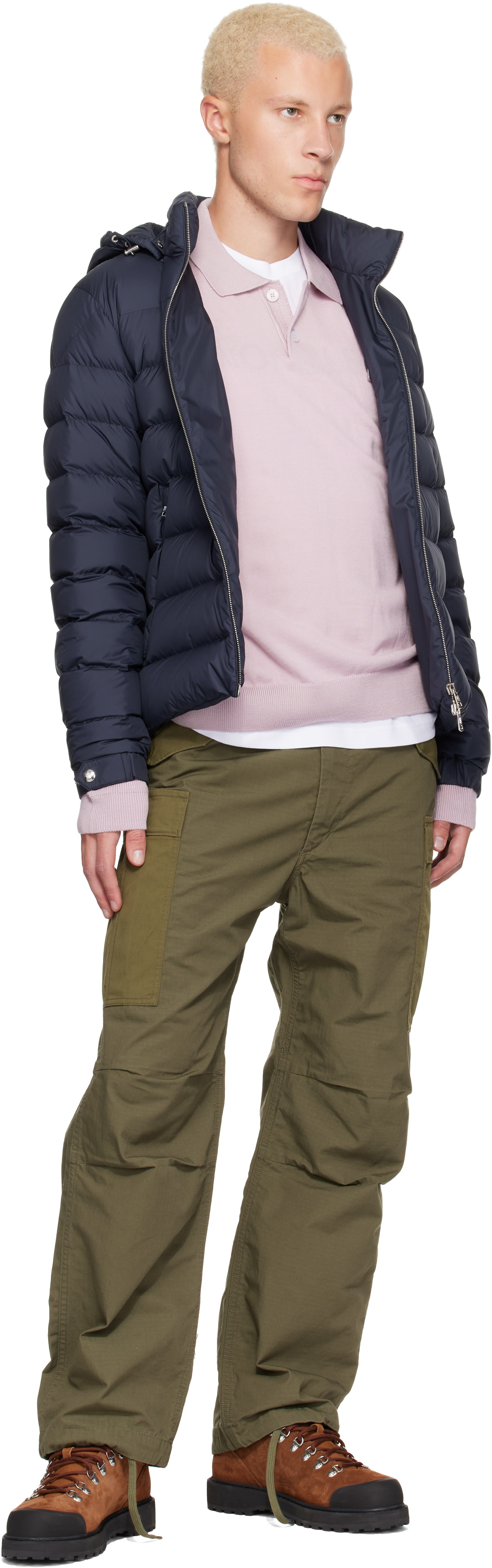 Moncler - ネイビー Arneb フード付き ショート ダウンジャケット