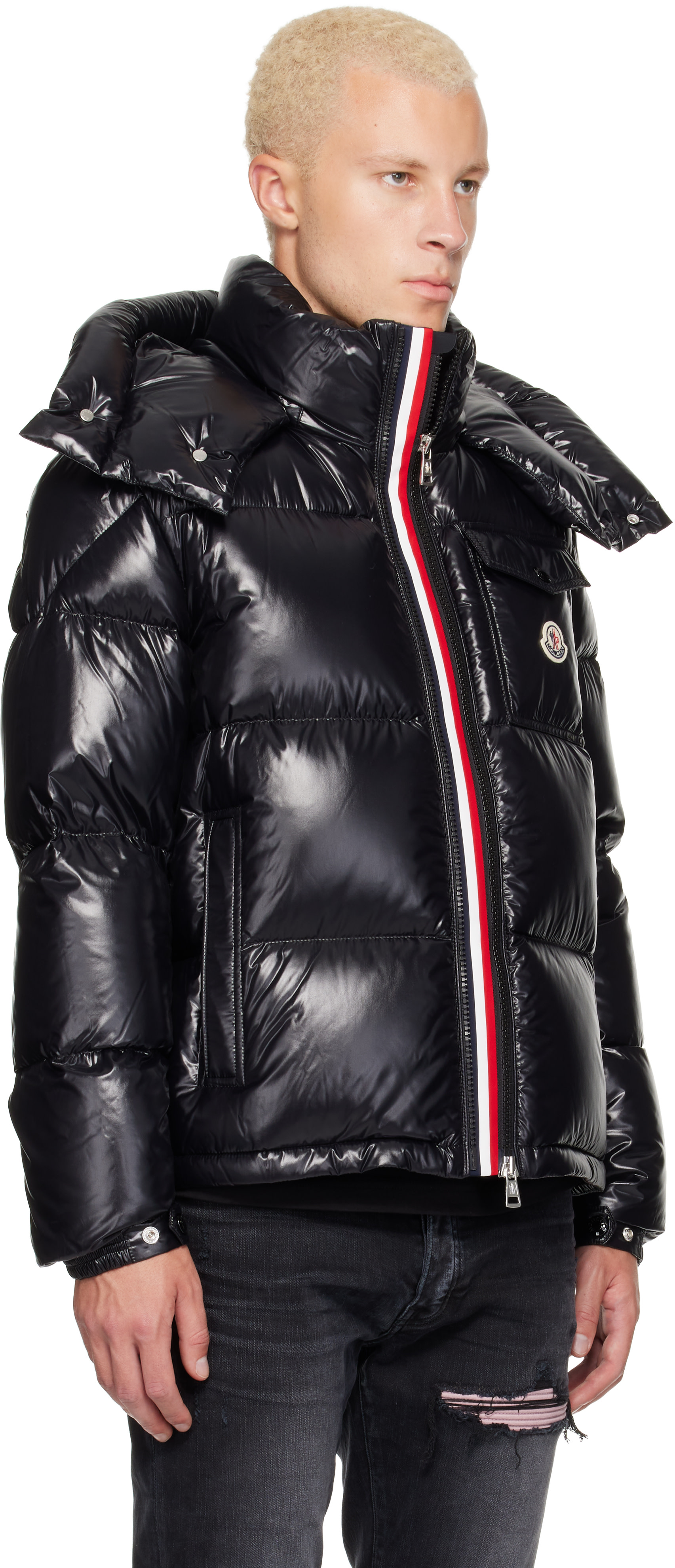 Moncler - 블랙 몽벨리아드 후드 쇼트 다운 재킷